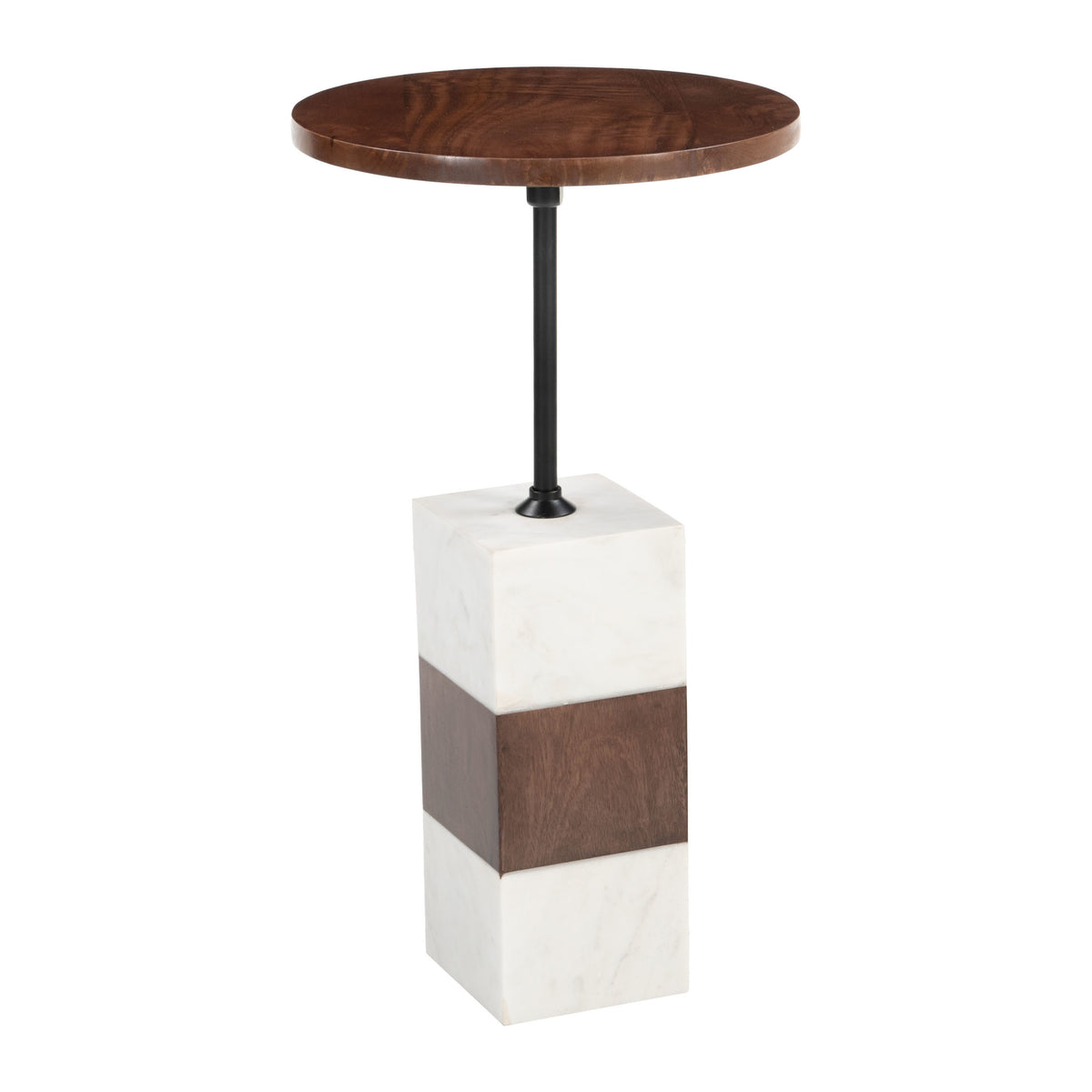 Stuk Side Table Brown & White