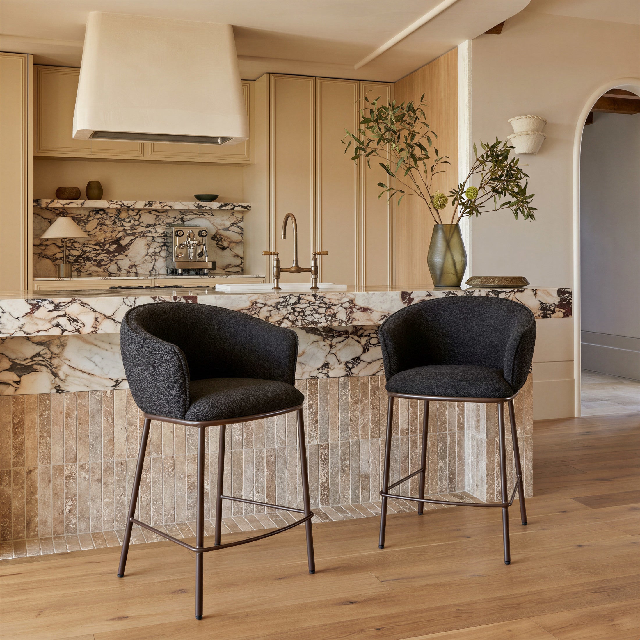 Essen Counter Stool Black & Bronze