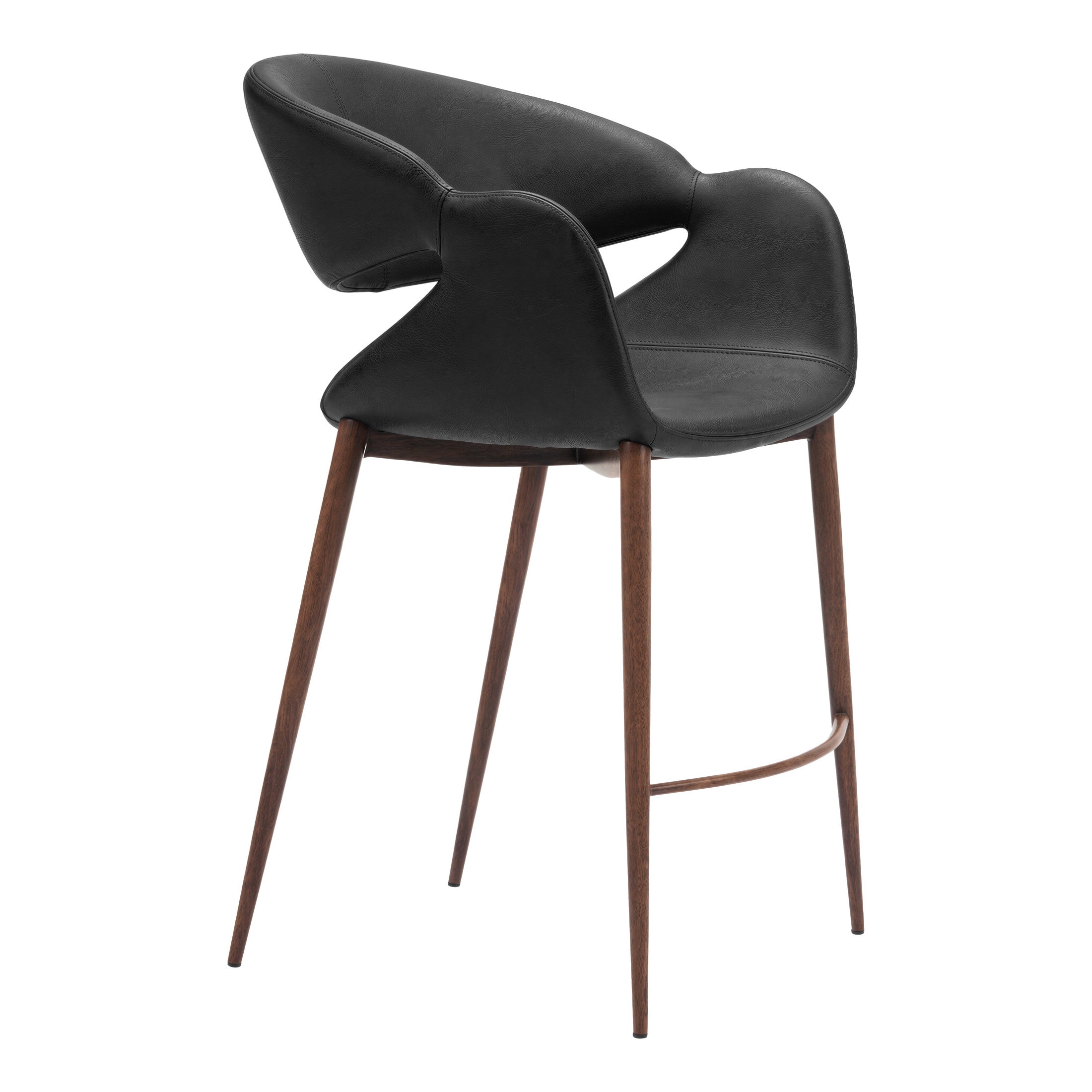 Limay Counter Stool Black & Walnut