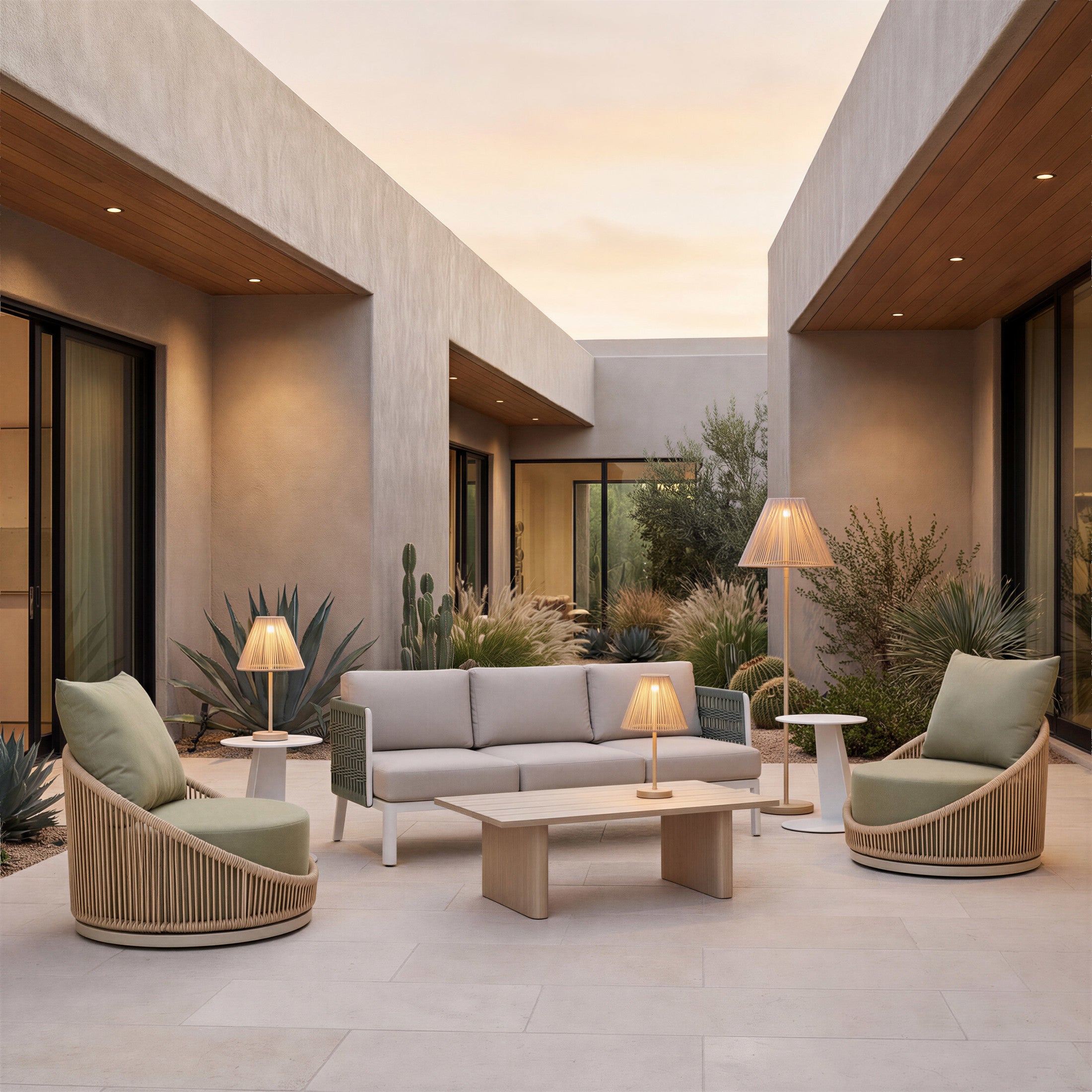Lumika Solar Floor Lamp Beige