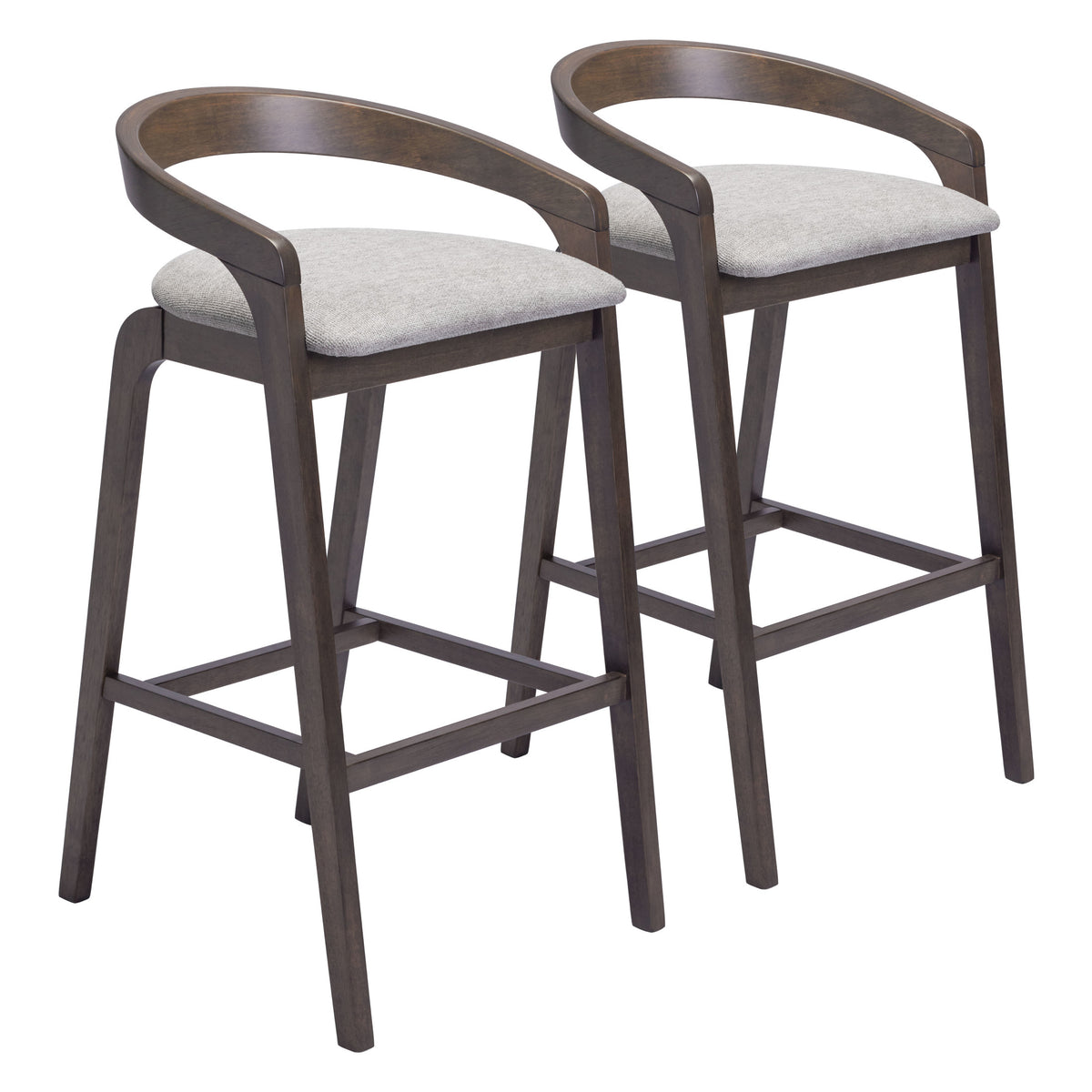 Troy Barstool (Set of 2) Dove Gray & Espresso