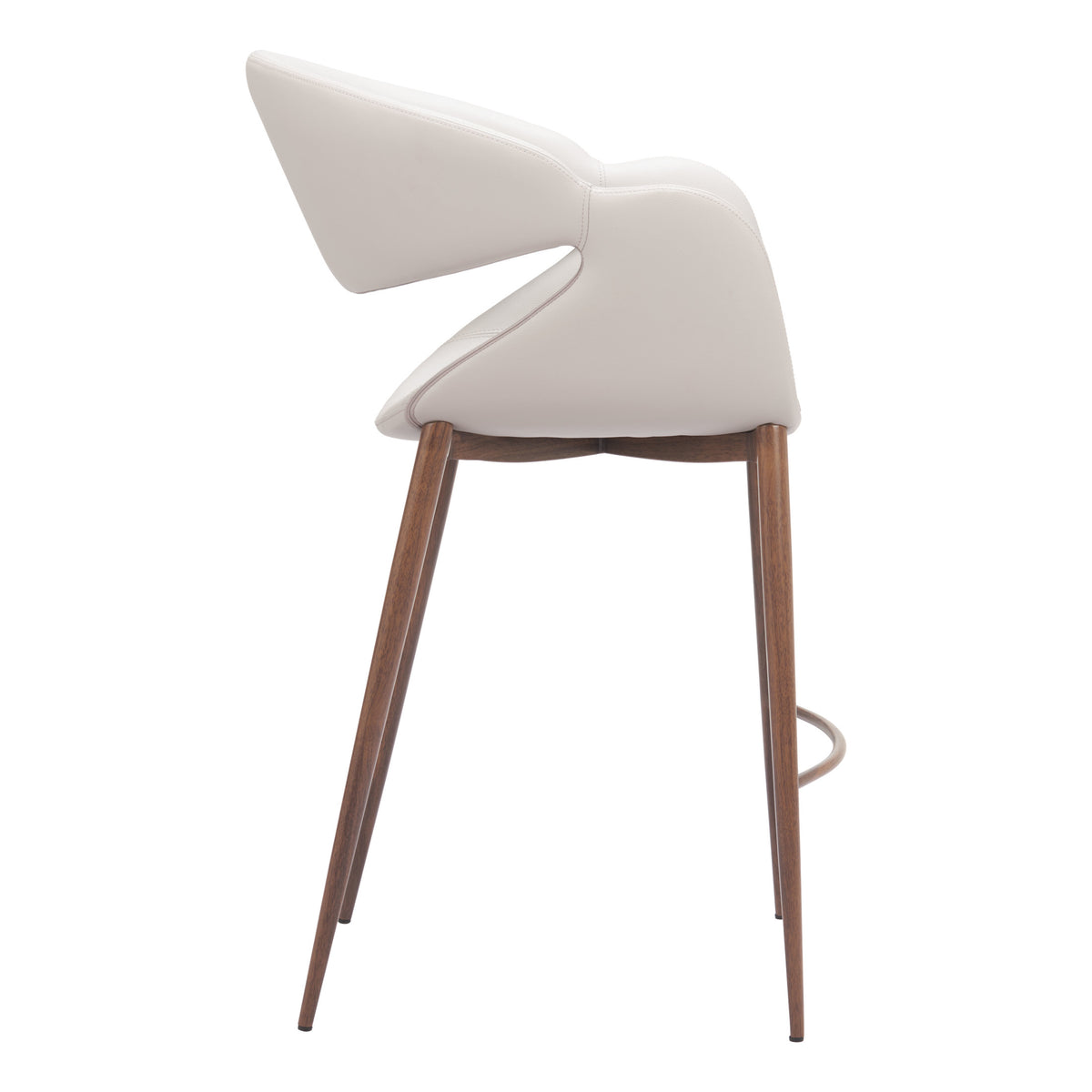 Limay Counter Stool Beige & Walnut