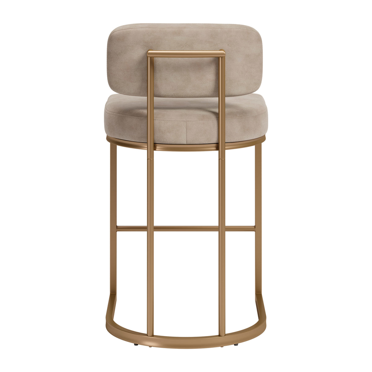 Velar Counter Stool (Set of 2) Beige & Bronze