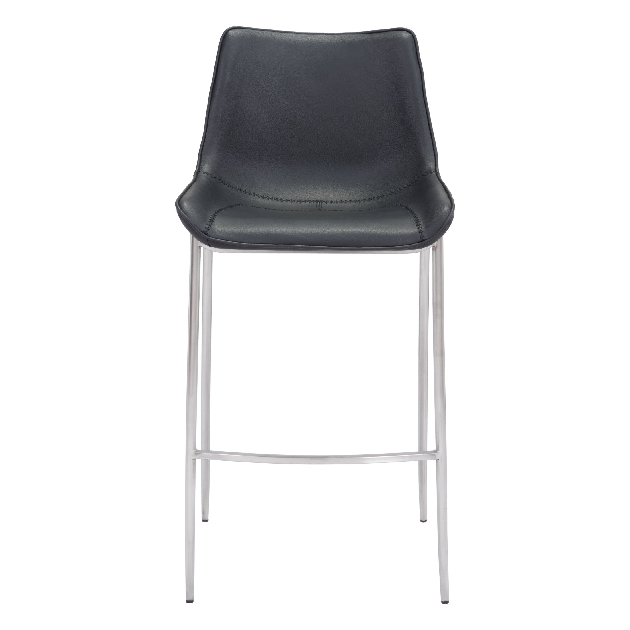 Magnus Barstool (Set of 2) Black & Silver