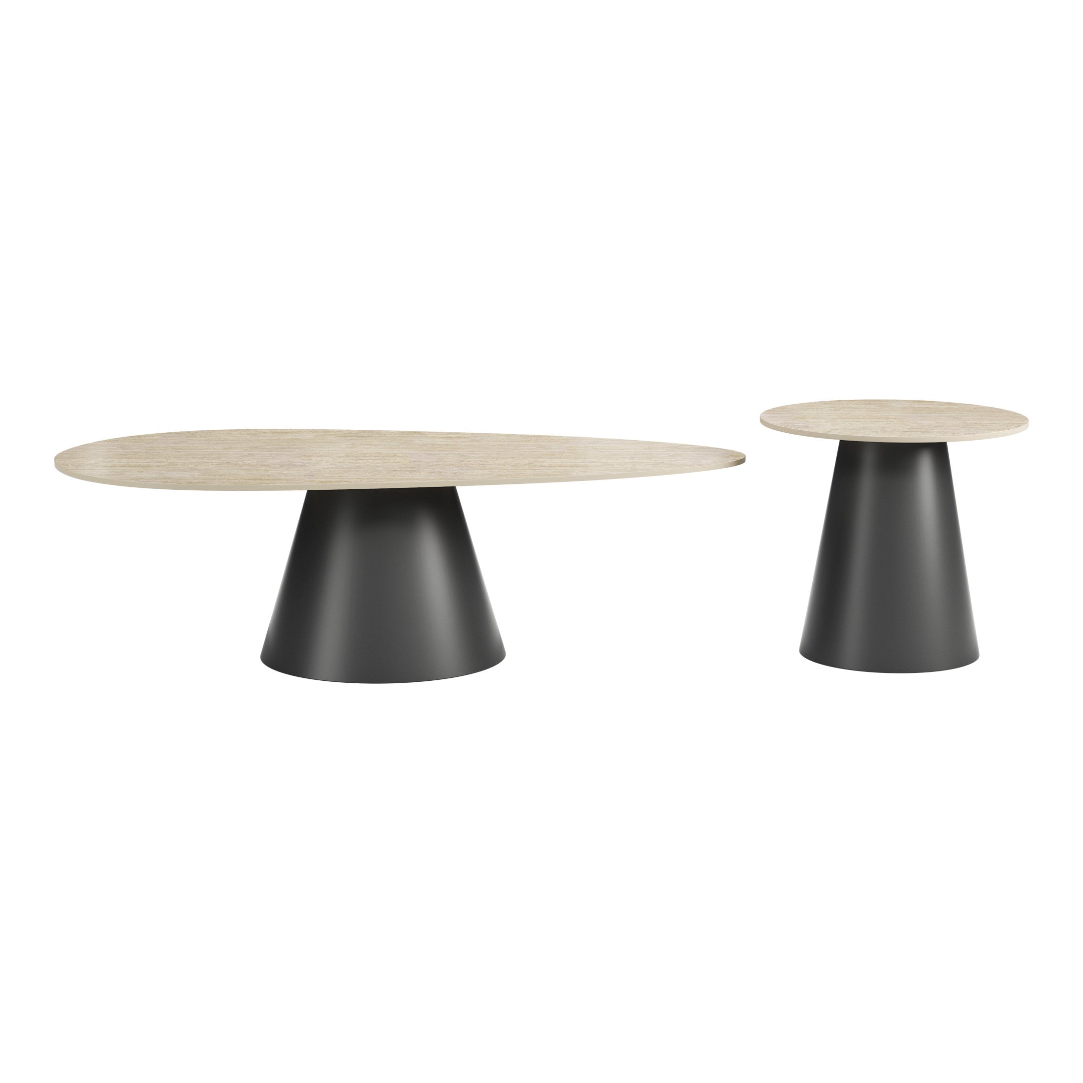 Reyes Coffee Table Set (2-Piece) Natural & Black