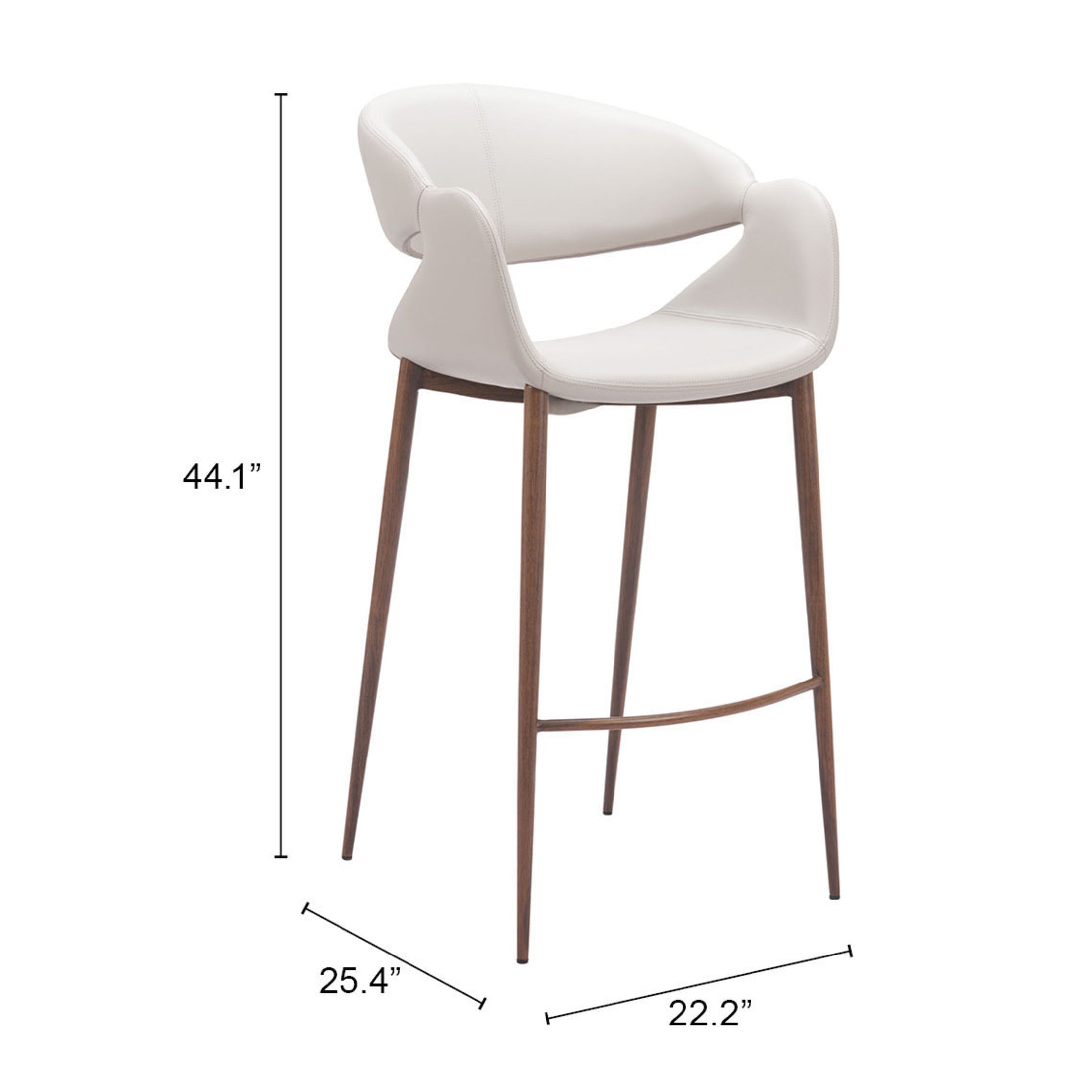 Limay Barstool Beige & Walnut