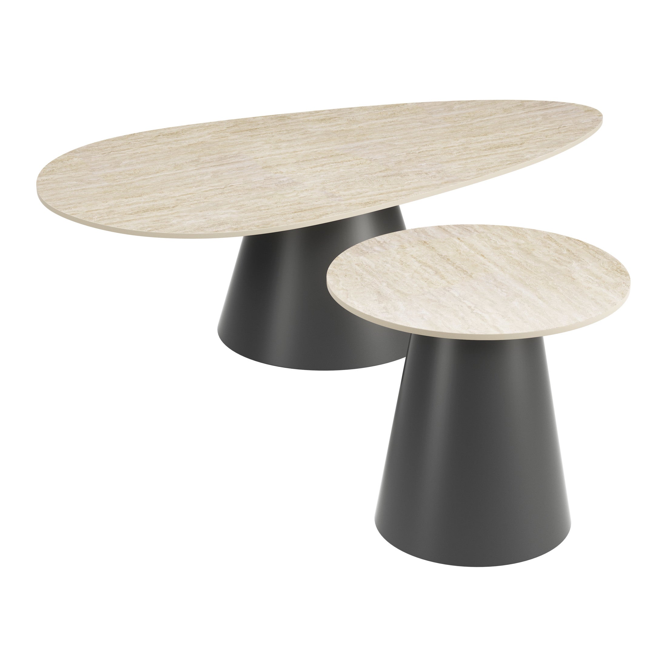 Reyes Coffee Table Set (2-Piece) Natural & Black