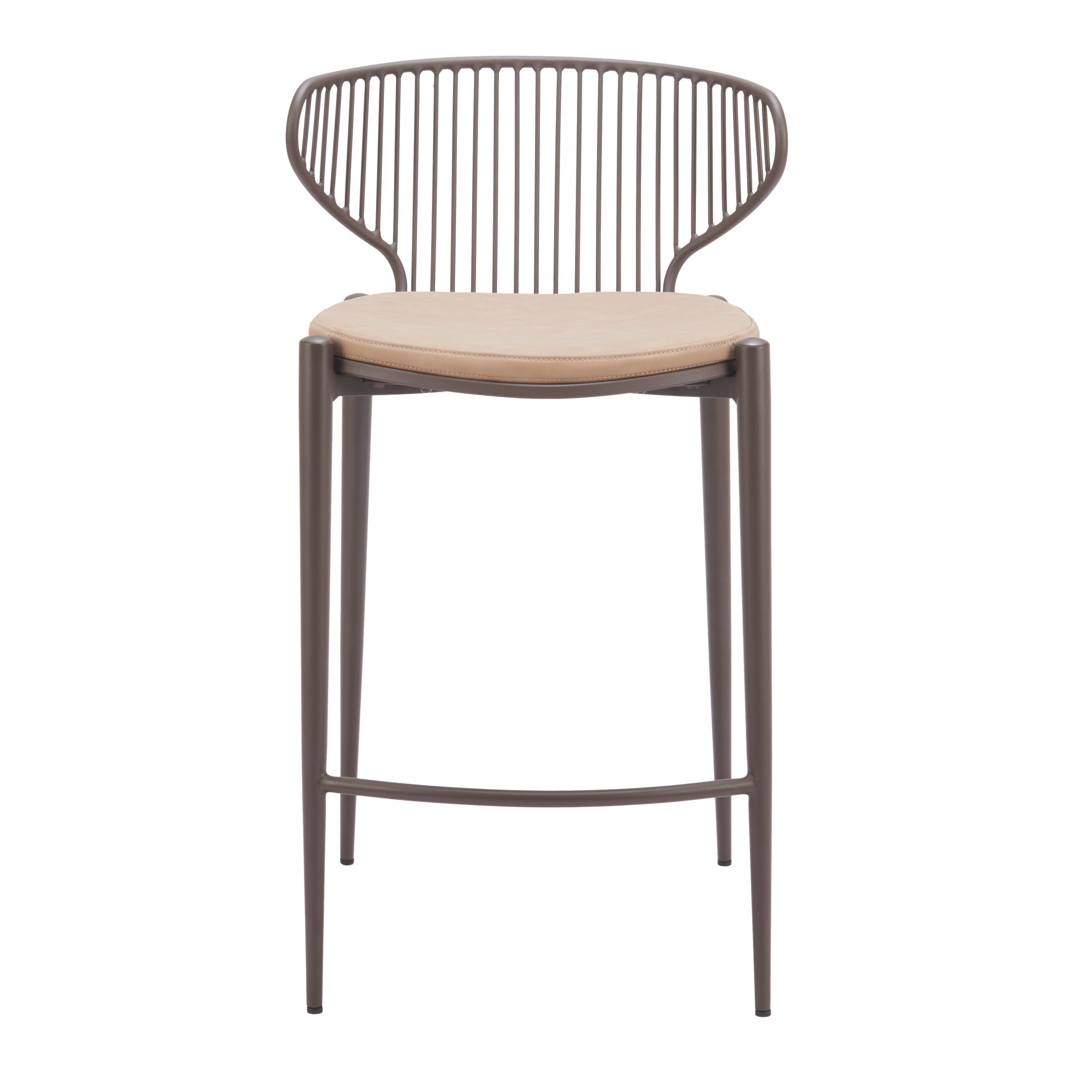 Silues Counter Stool (Set of 2) Taupe & Brown