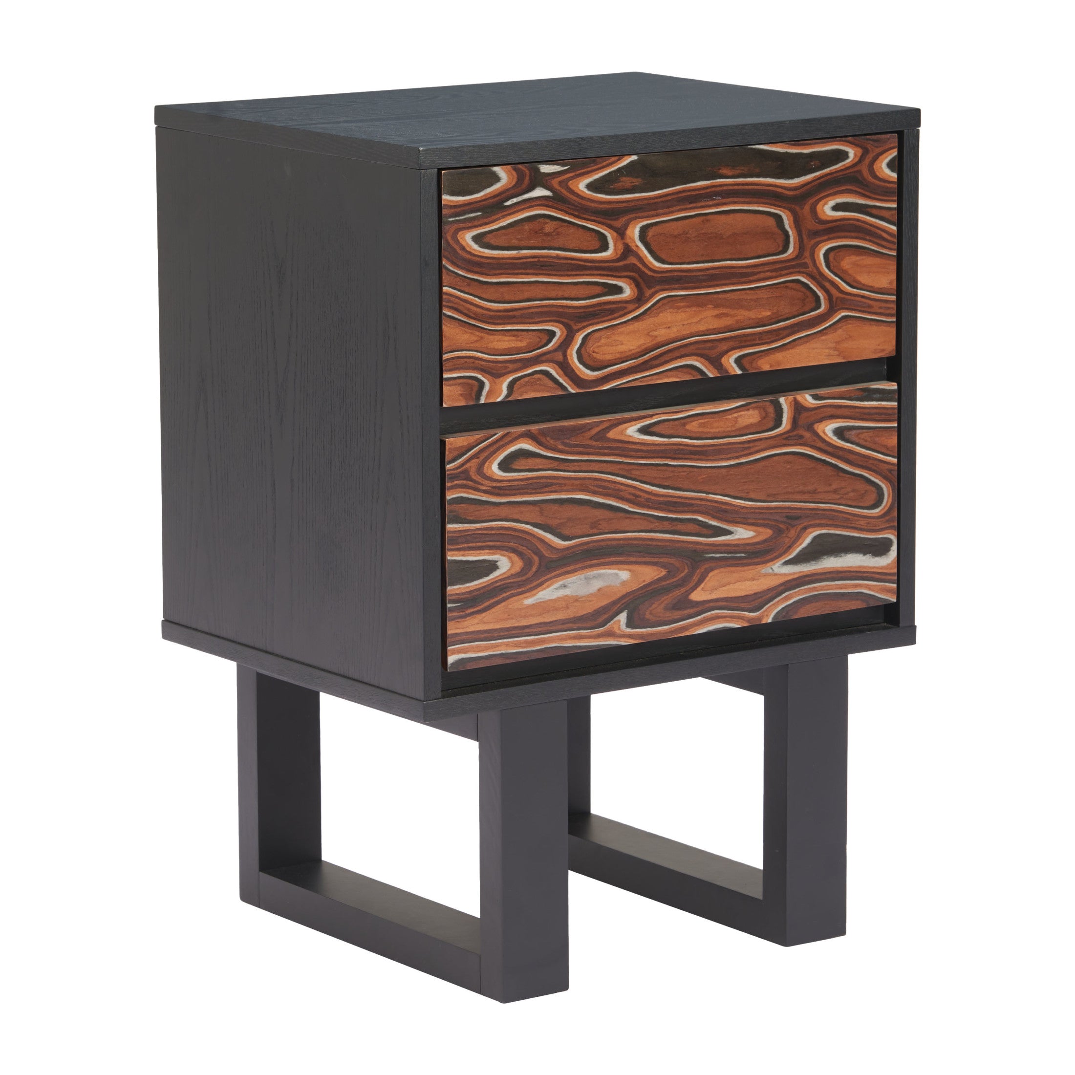 Aremi Nightstand Brown & Black