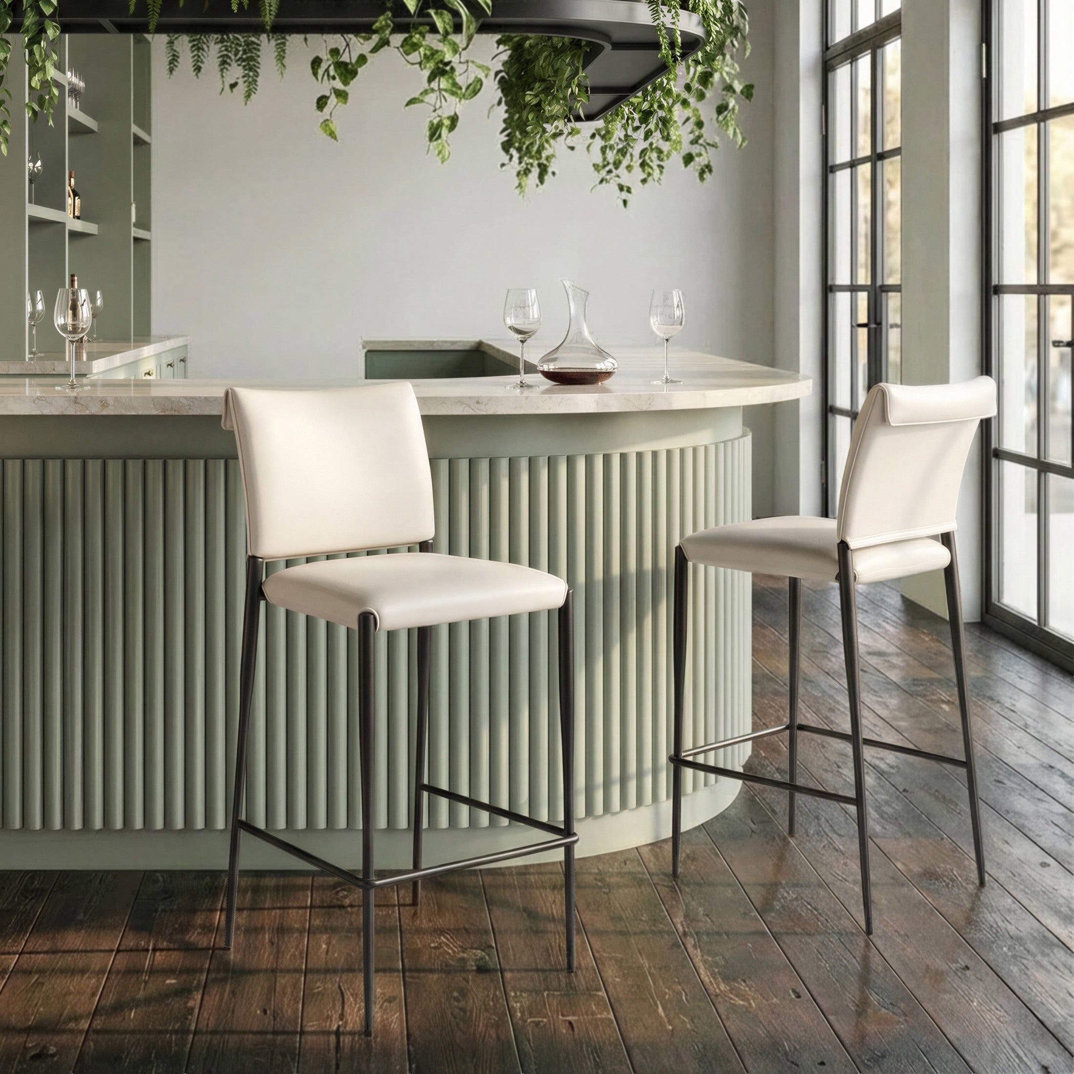 Freesia Barstool (Set of 2) White
