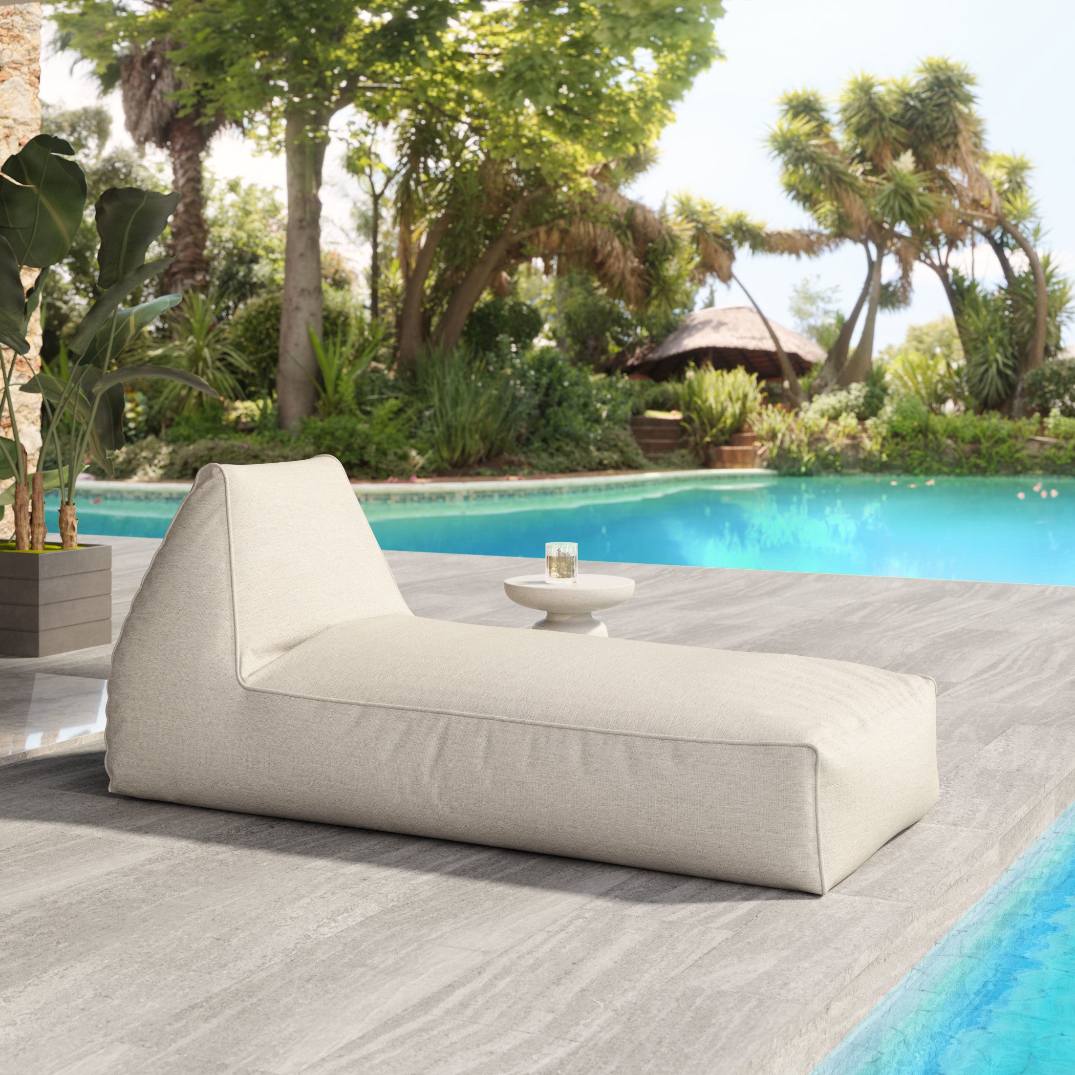 Kalm Chaise Lounge Beige