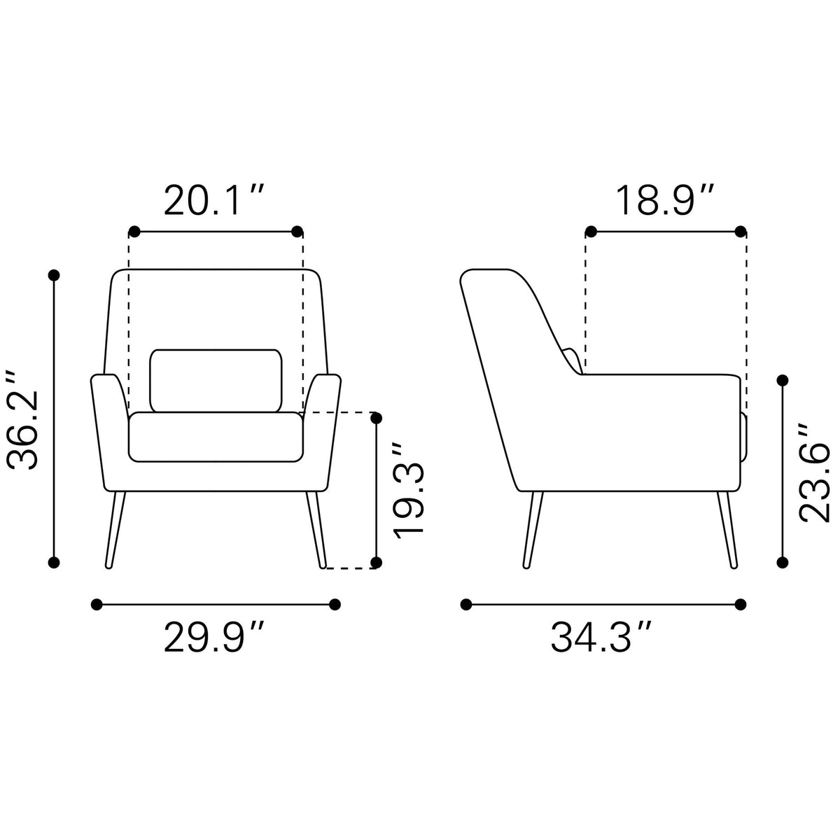 Ontario Accent Chair Vintage Brown