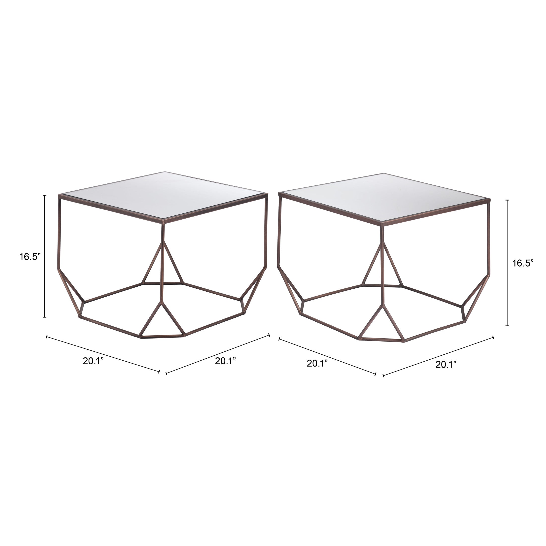 Arzon Coffee Table Set (2-Piece) Bronze