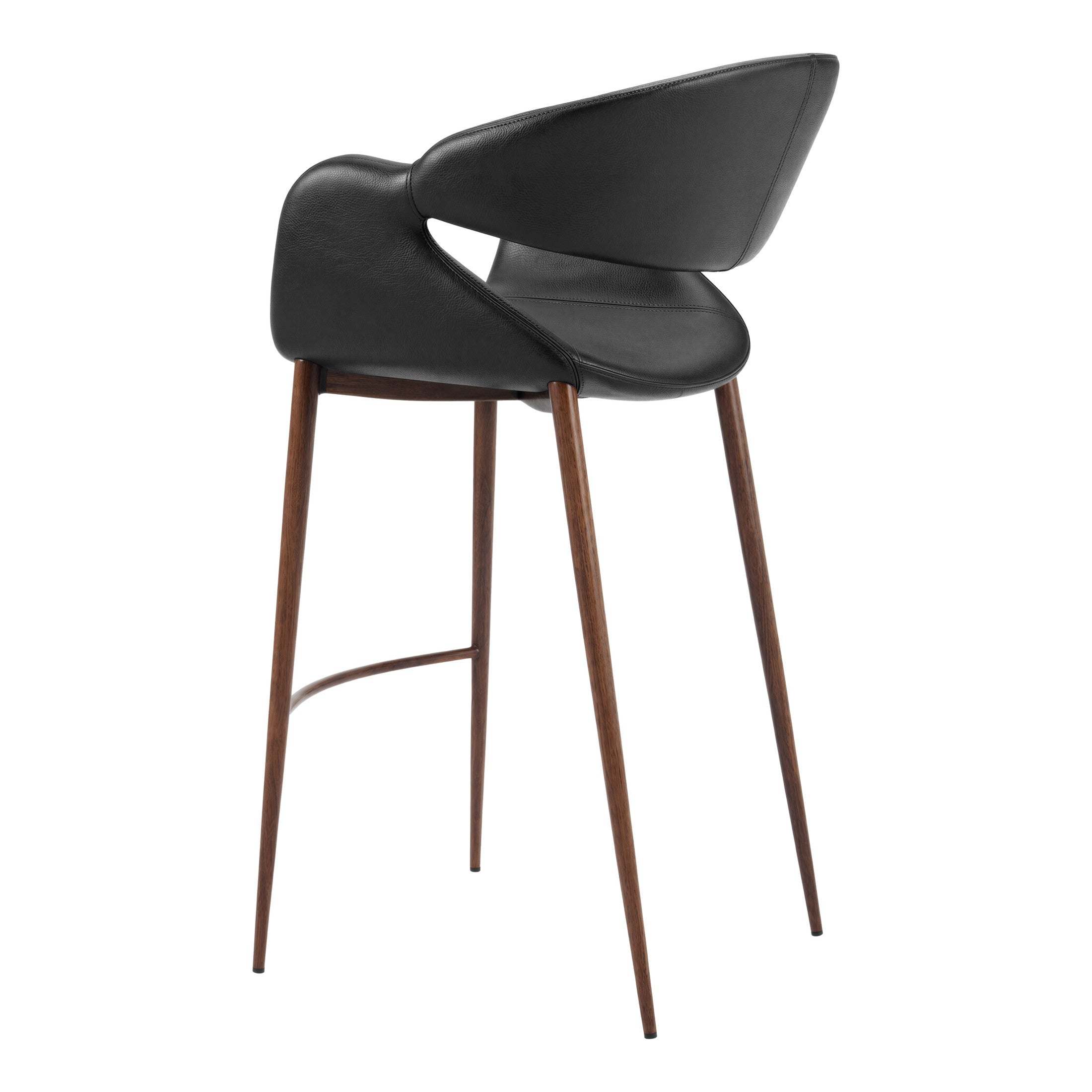 Limay Barstool Black & Walnut