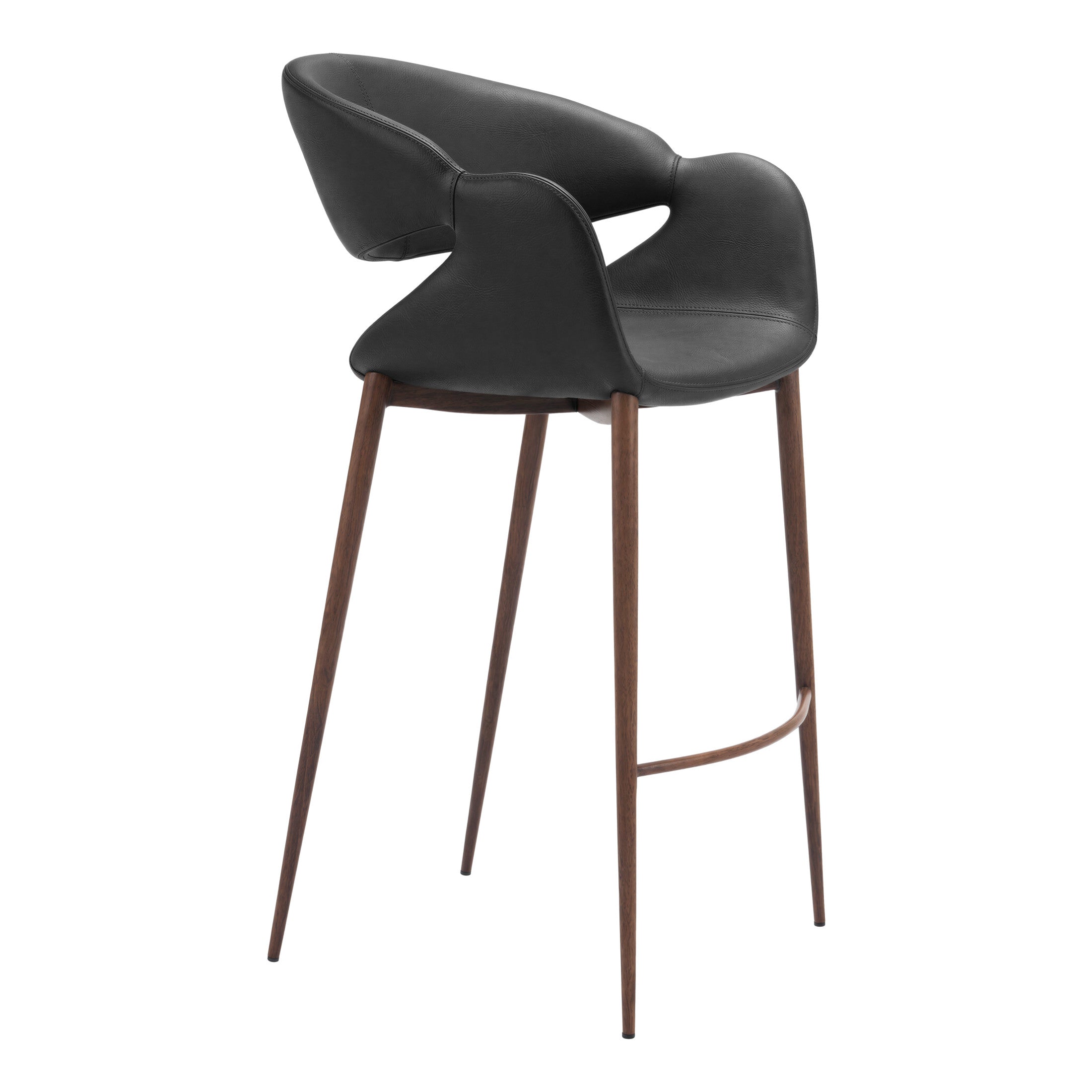 Limay Barstool Black & Walnut