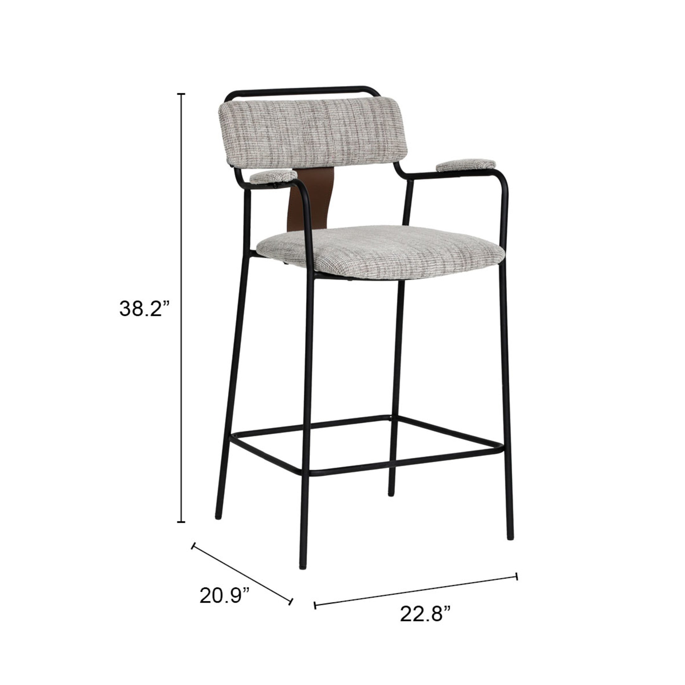 Couva Counter Stool (Set of 2) Gray Tweed