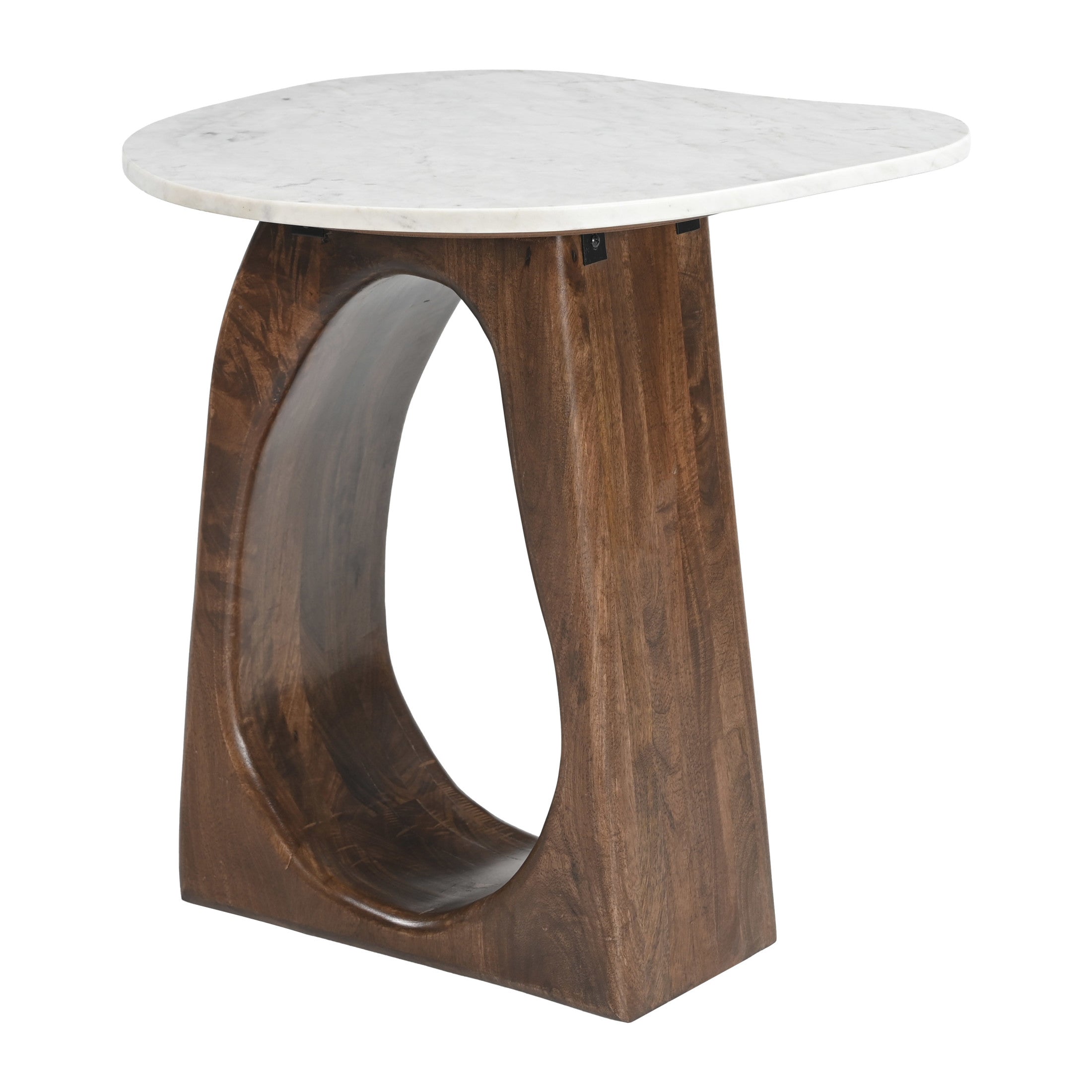Vara Side Table White & Walnut