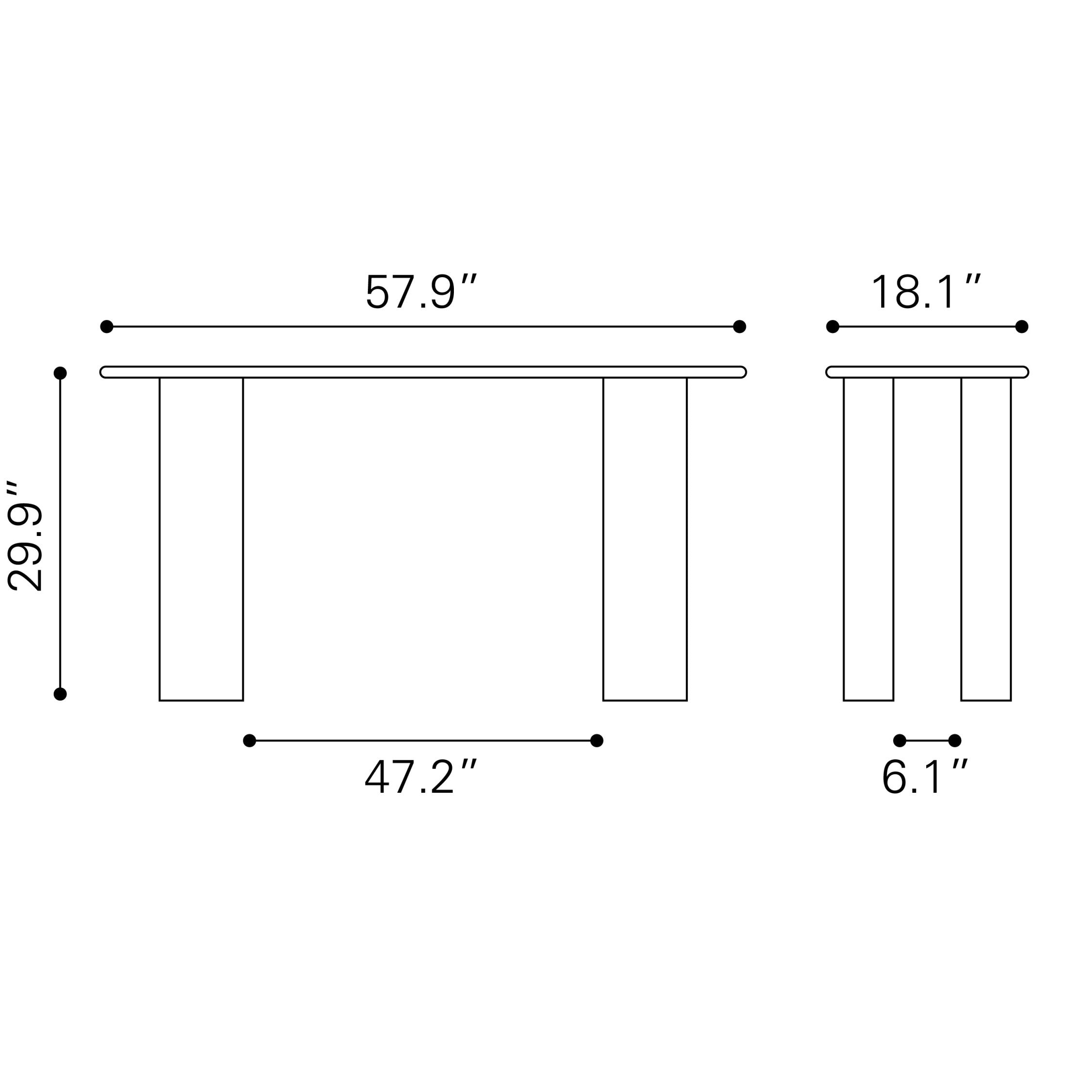 Risan Console Table Whitewashed