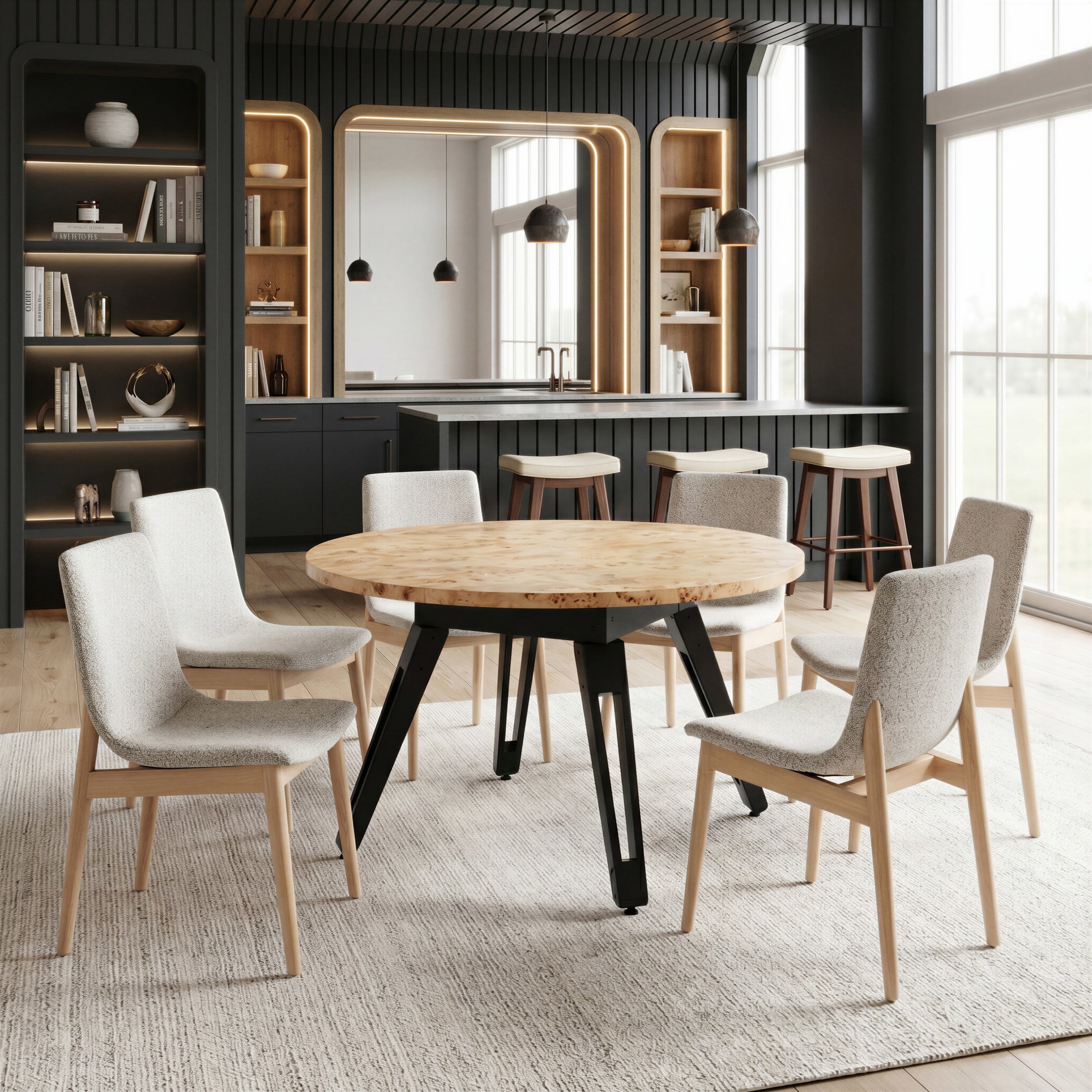 Divat Counter Stool (Set of 2) Beige & Walnut