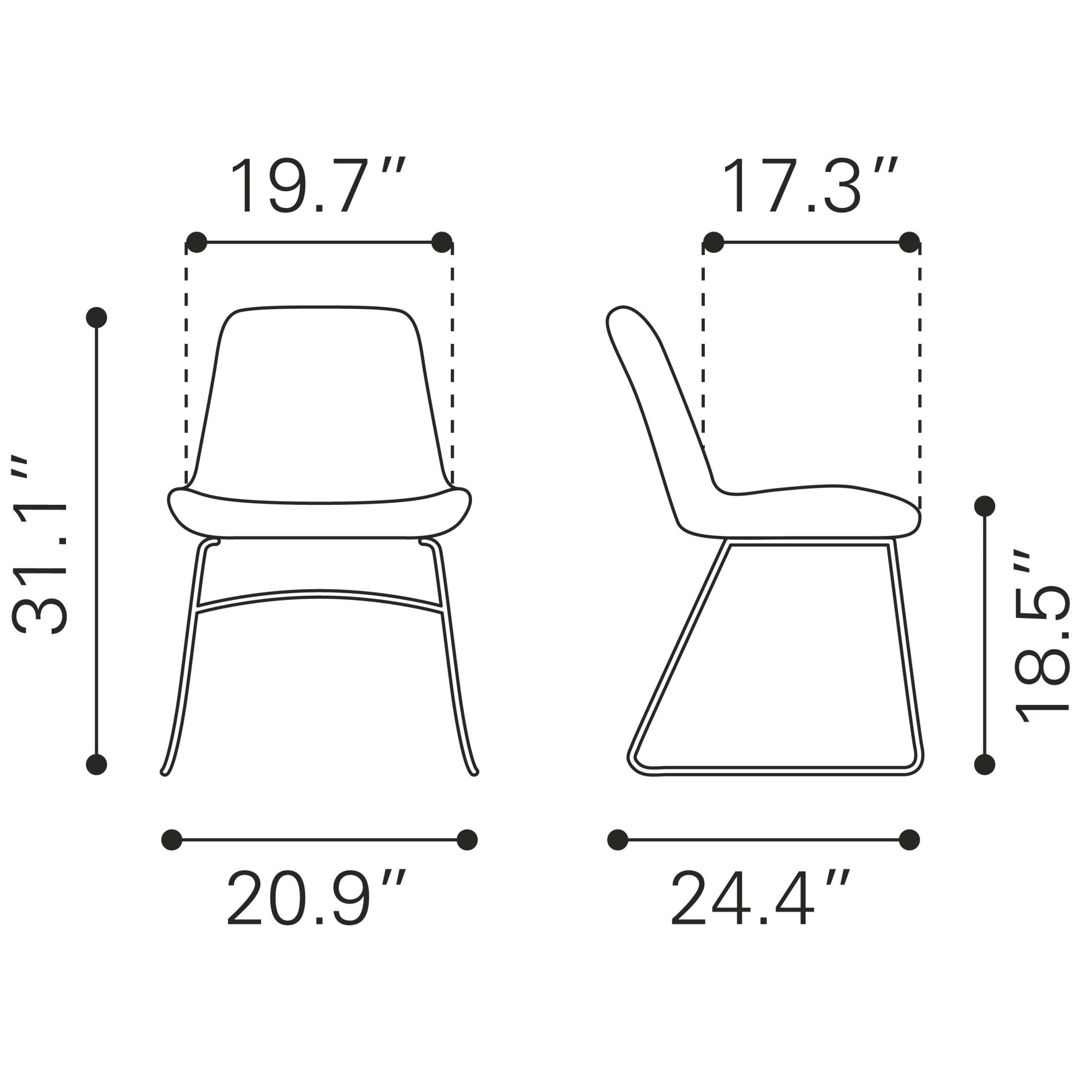 Tammy Dining Chair (Set of 2) Yellow