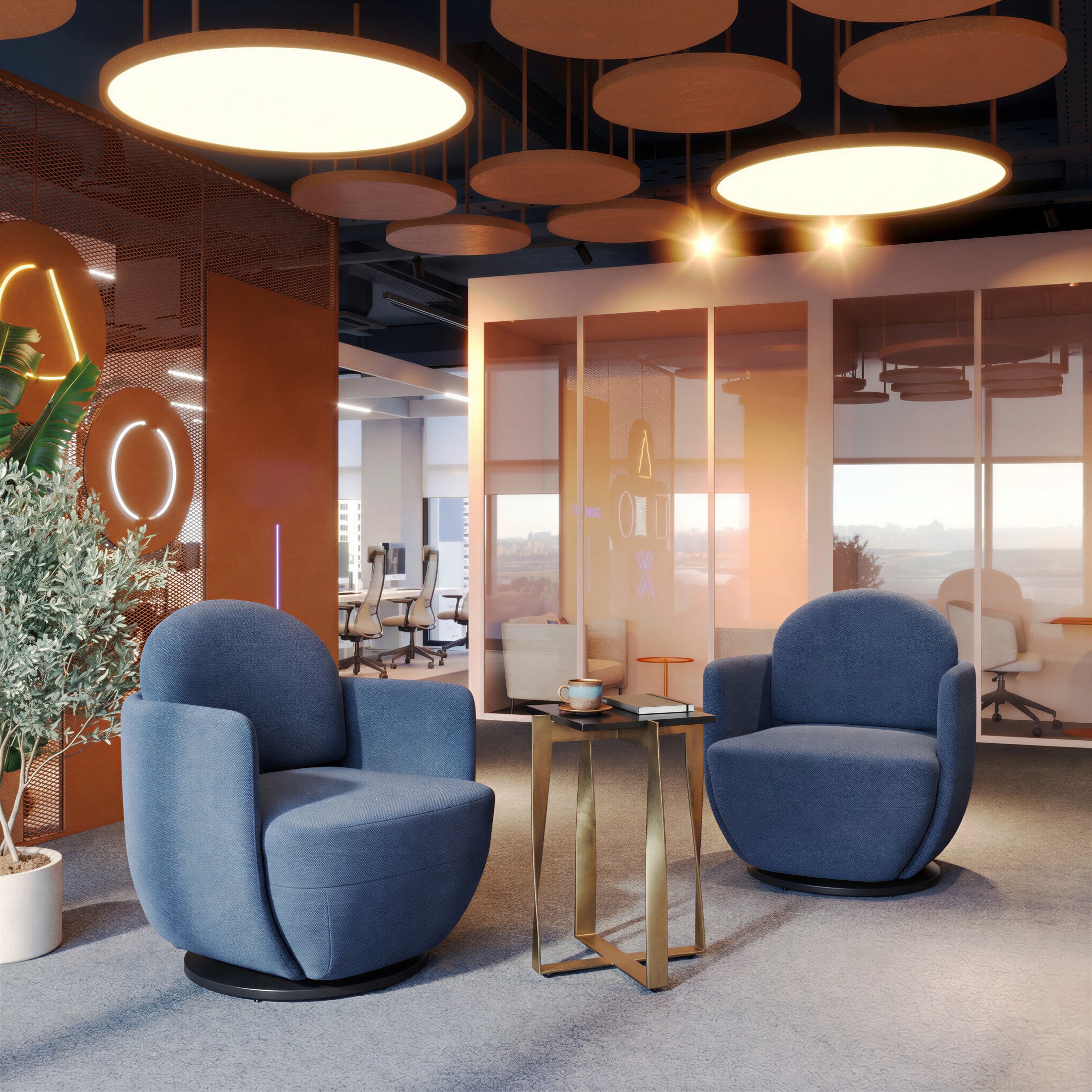 Bant Swivel Chair Blue