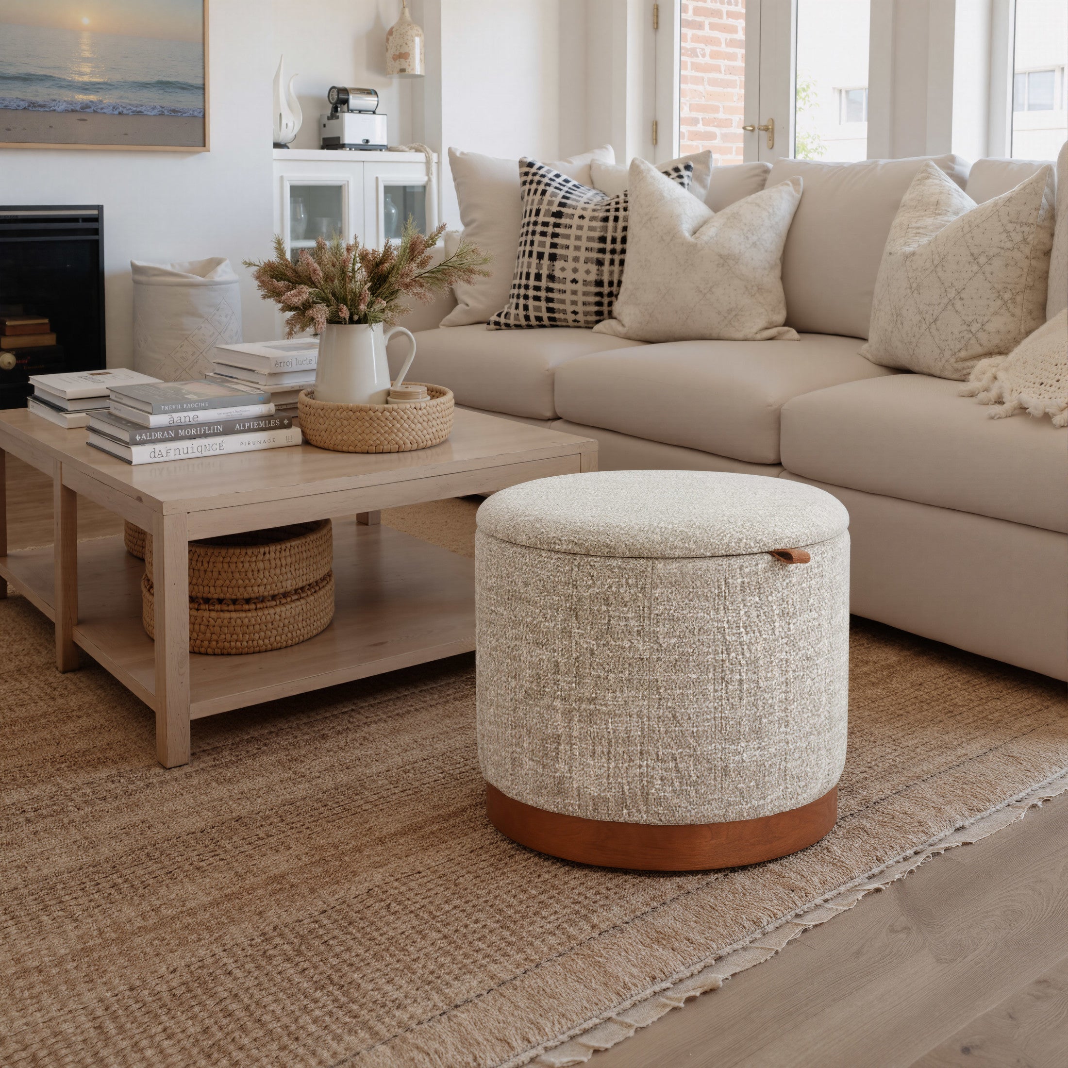 Fije Storage Ottoman Gray