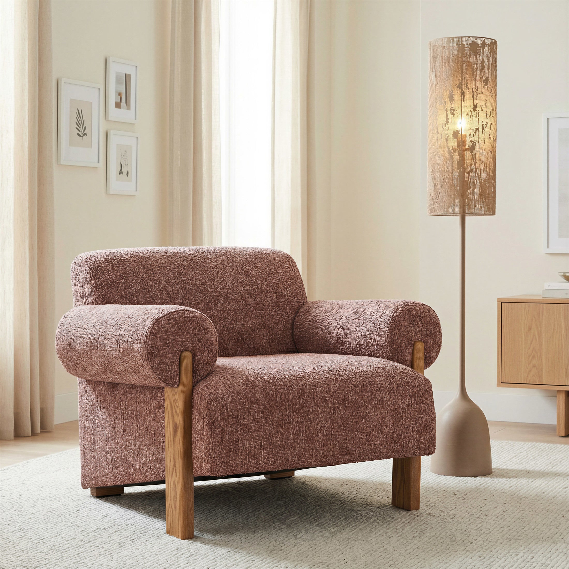 Buff Floor Lamp Taupe
