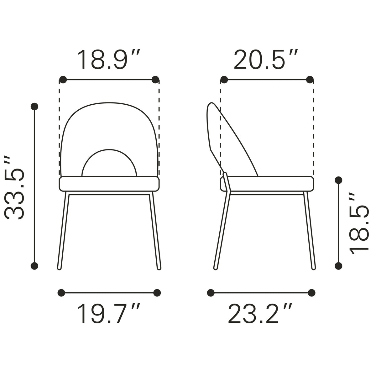 Torrey Dining Chair (Set of 2) Multicolor Print & Gray