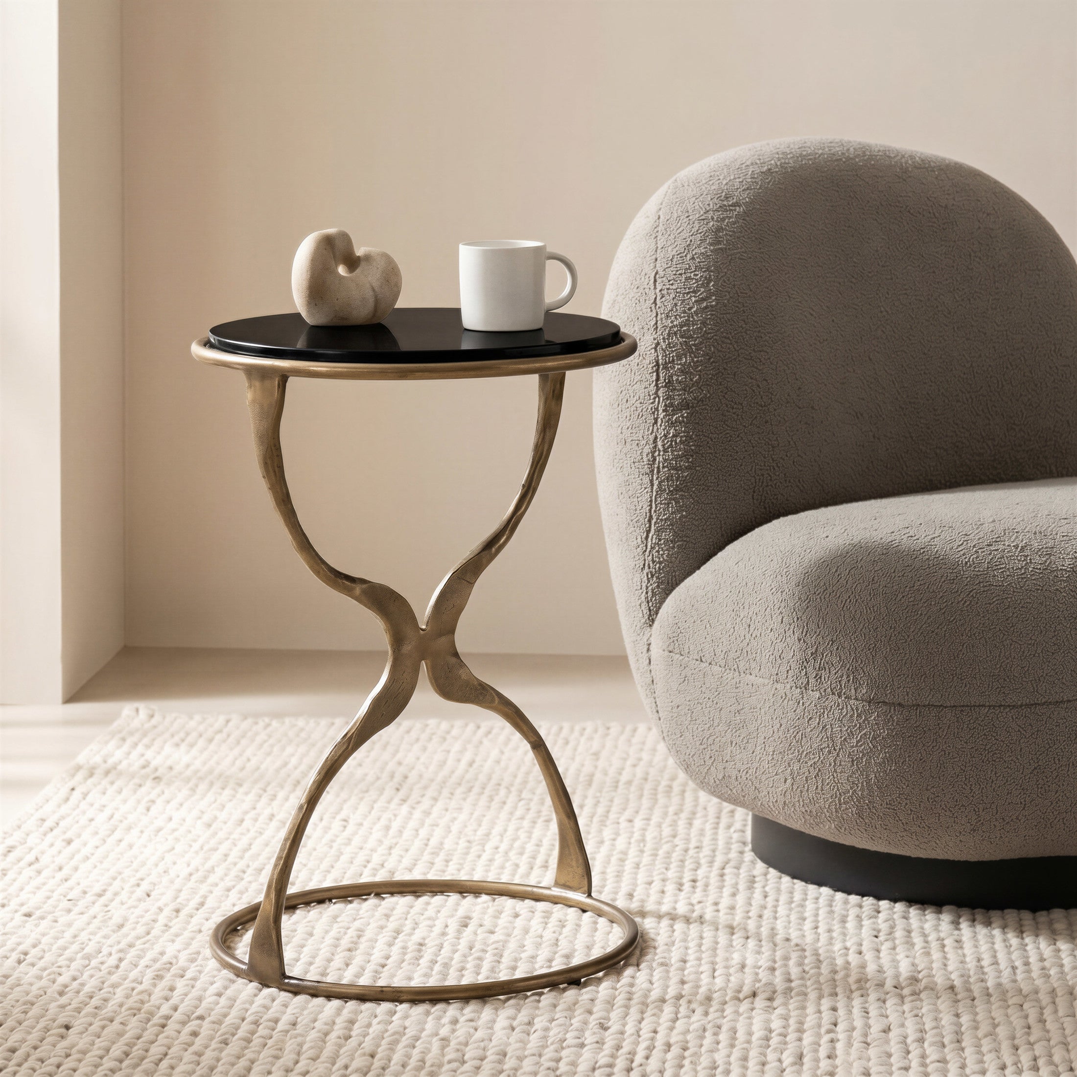 Tempus Accent Table Black & Brass