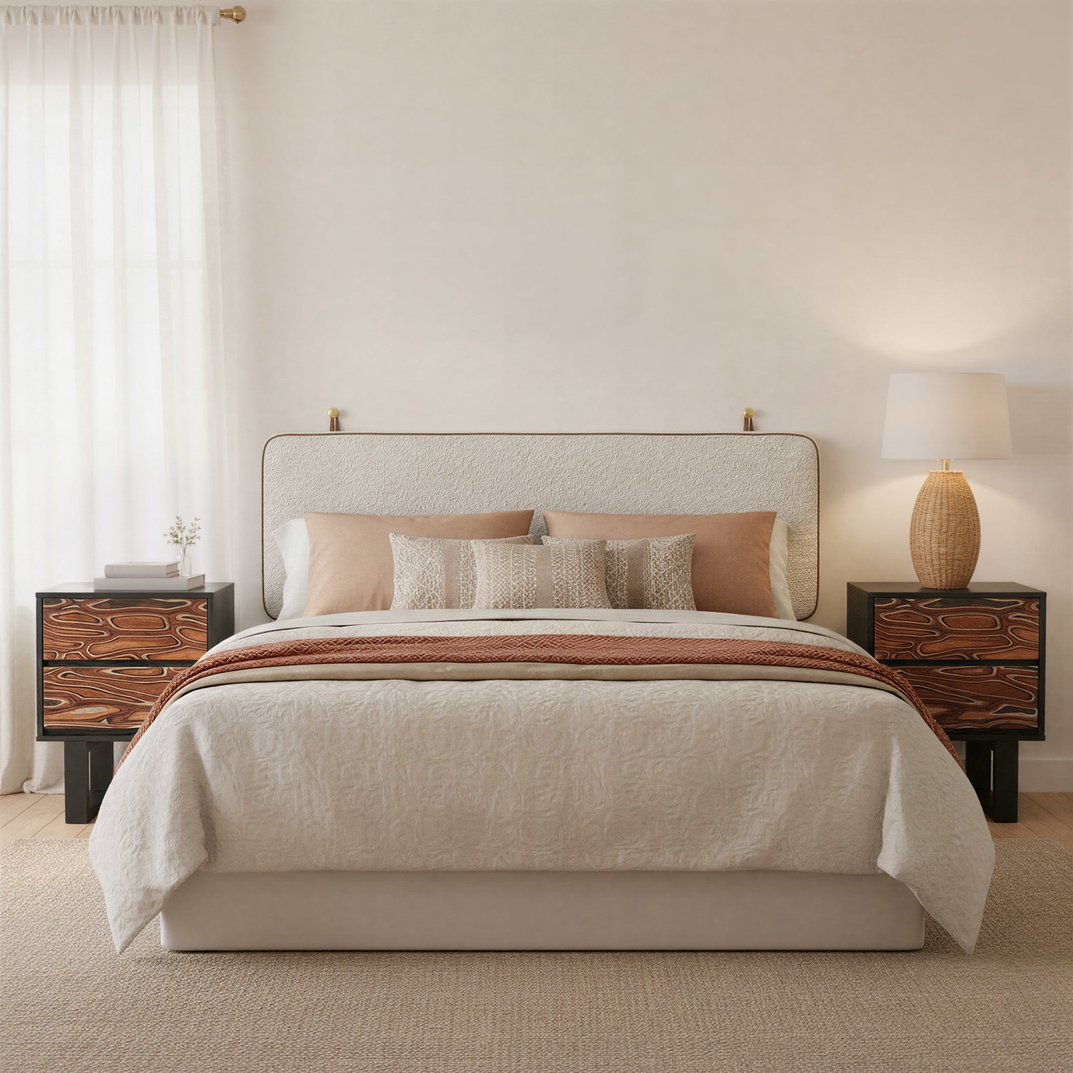 Bela Floating Queen Headboard Ivory