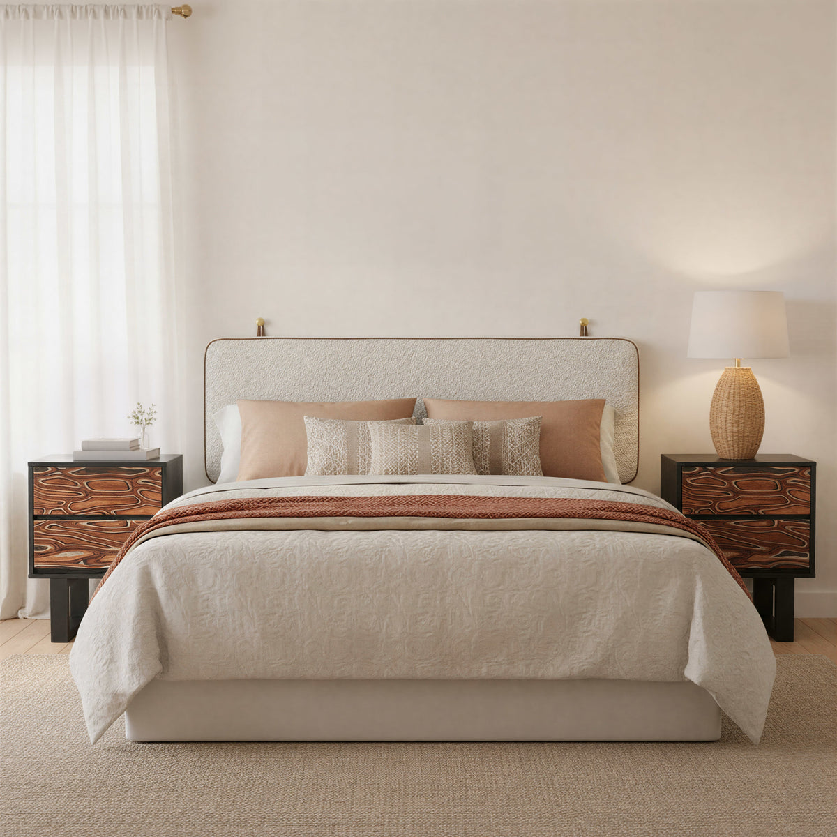 Aremi Nightstand Brown & Black