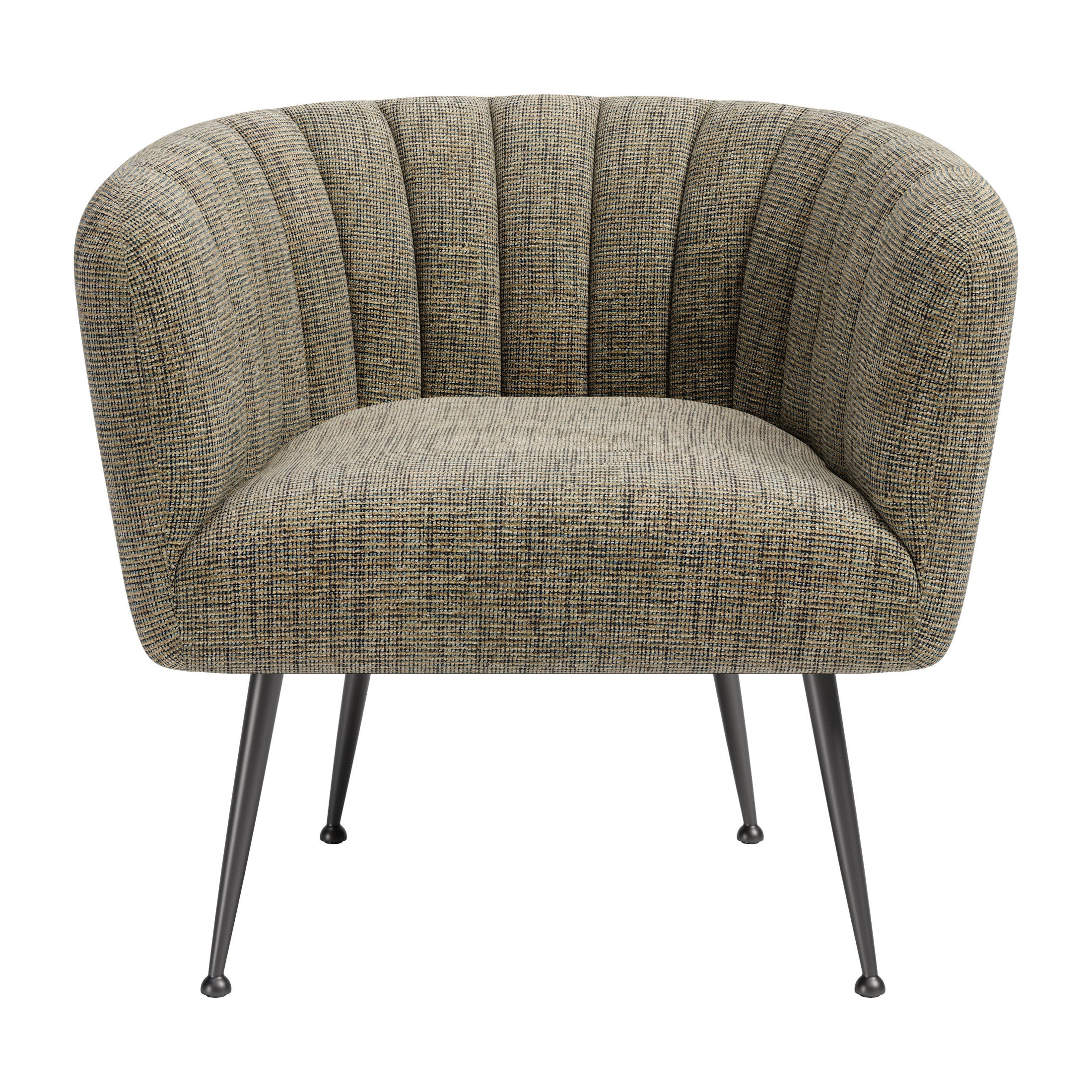 Deco Accent Chair Green Tweed
