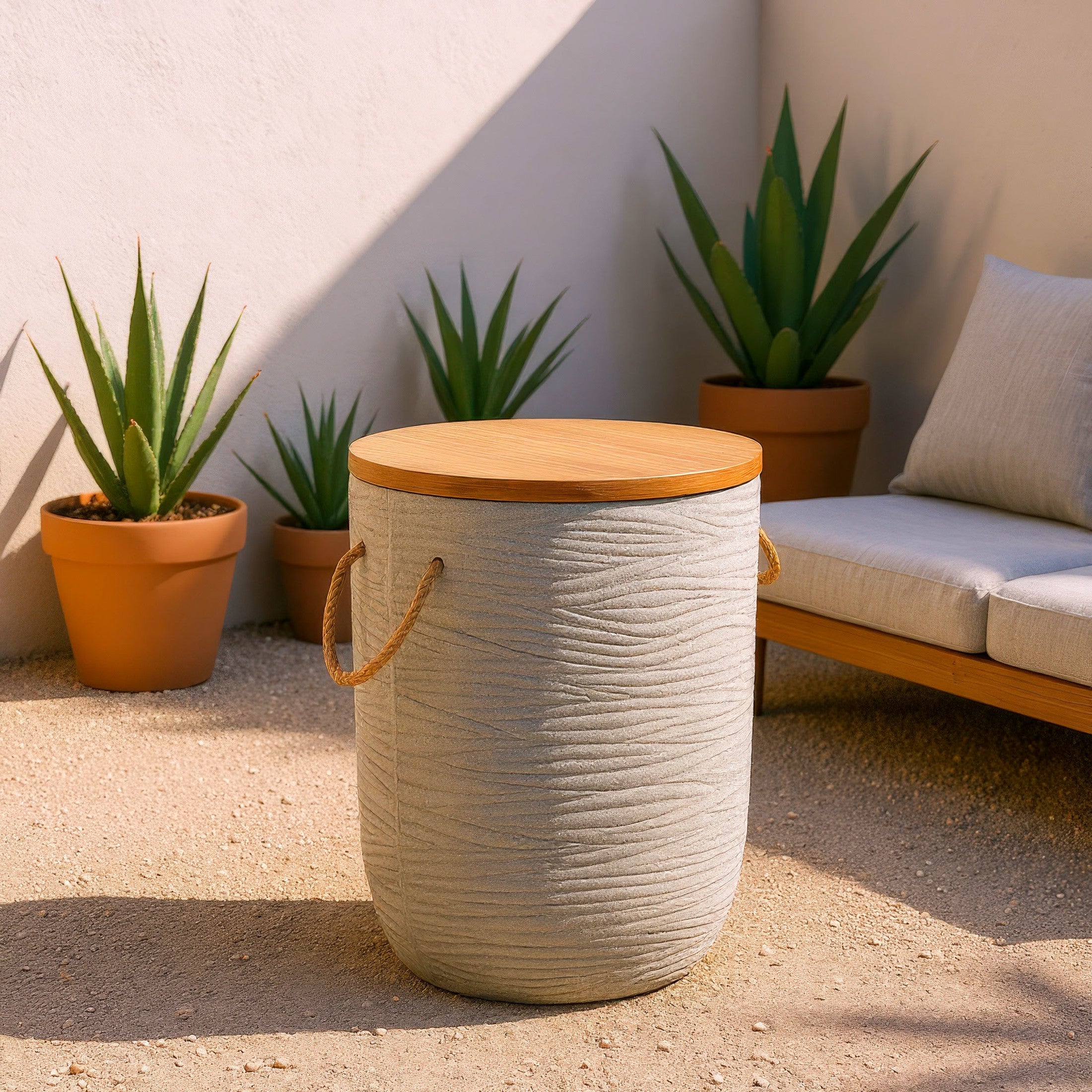 Biban Side Table Natural & Gray