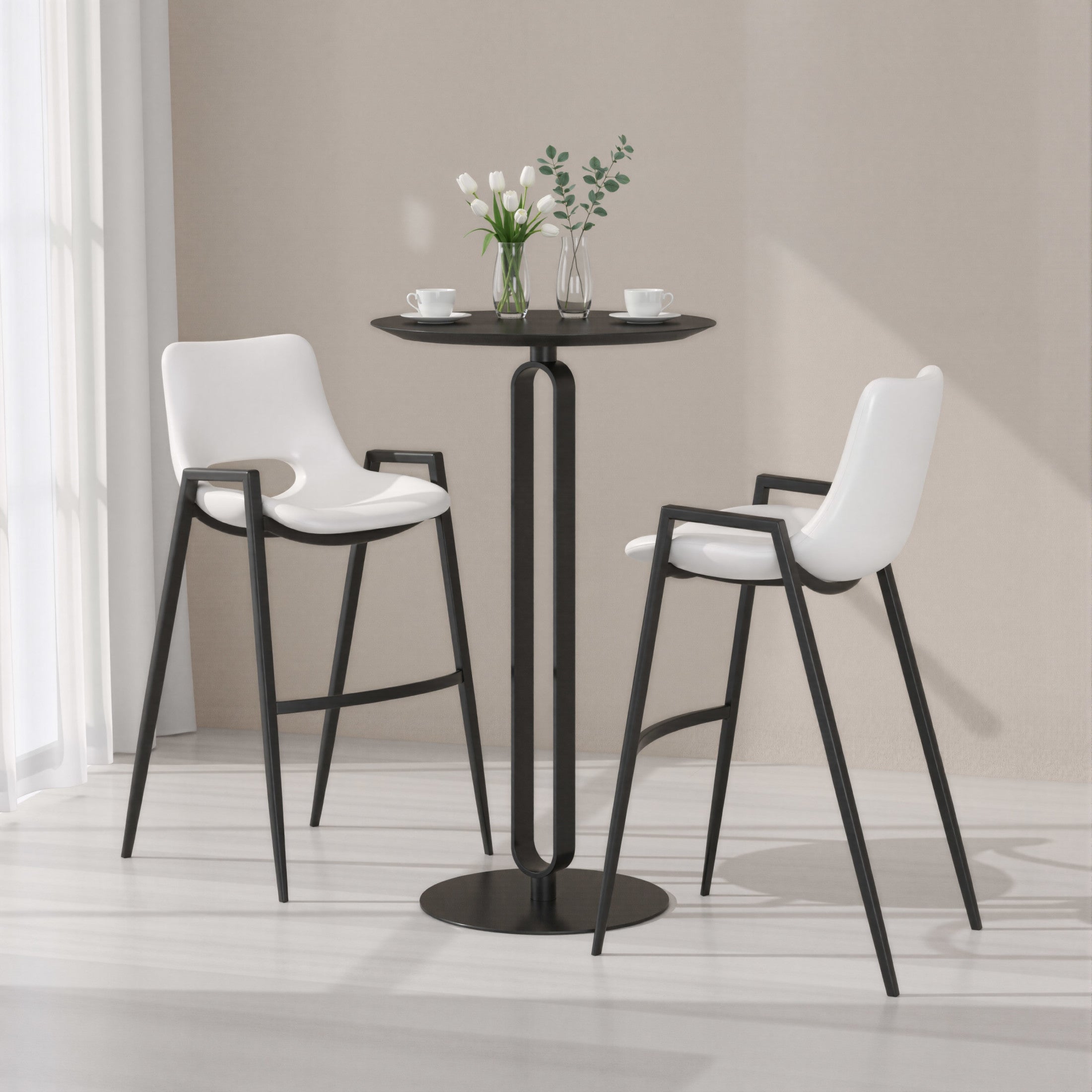 Desi Barstool (Set of 2) White