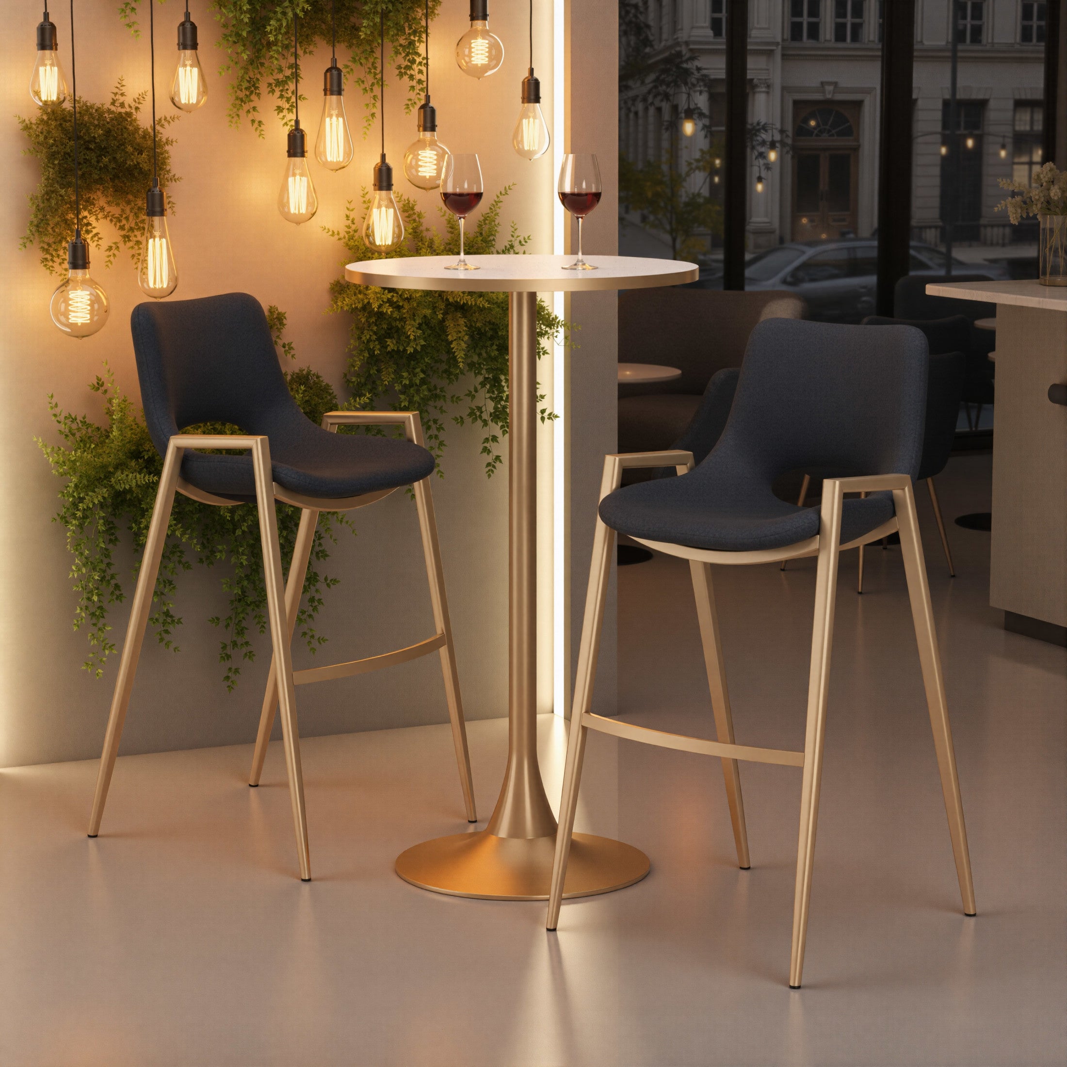 Bite Bar Table Beige & Gold