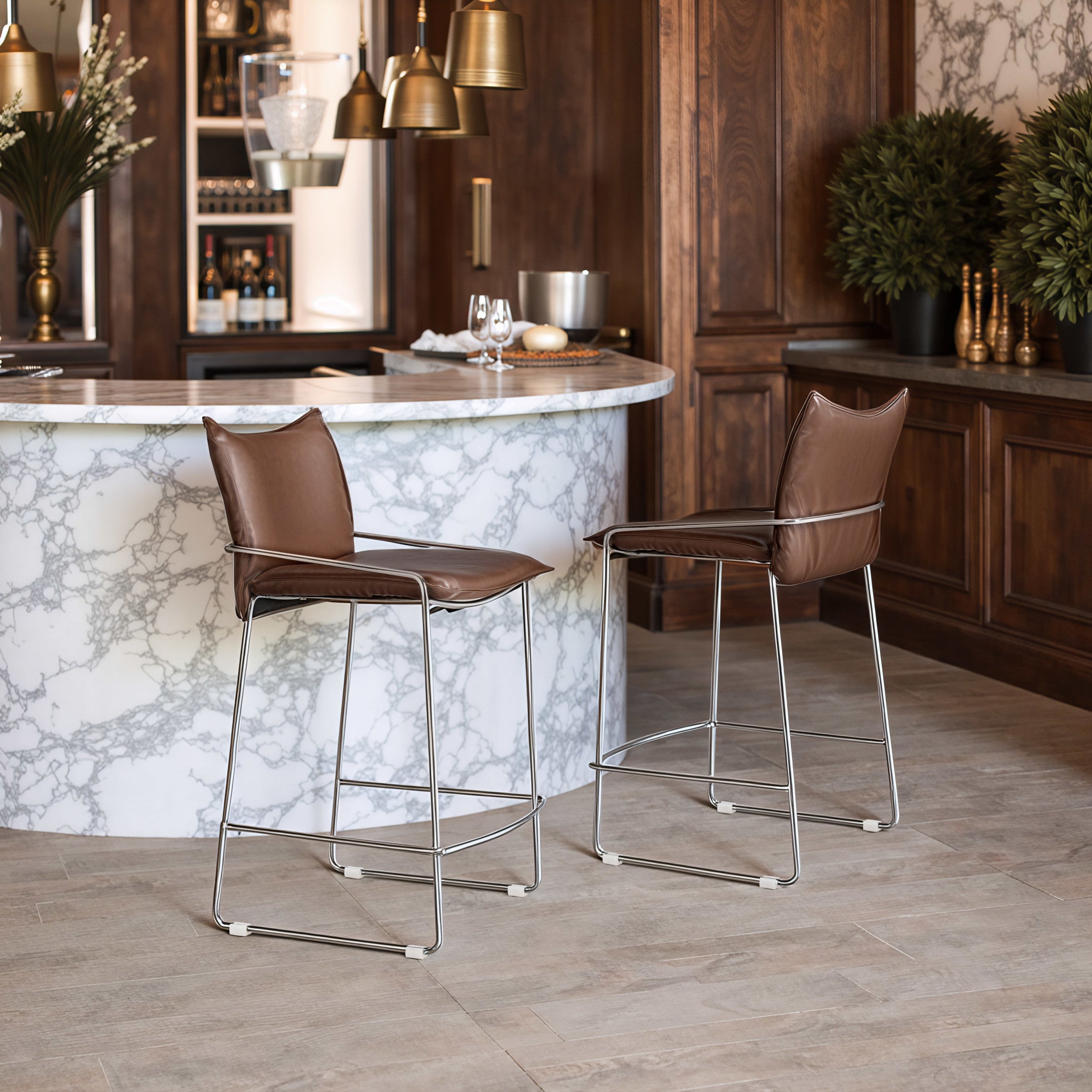 Pola Counter Stool Brown