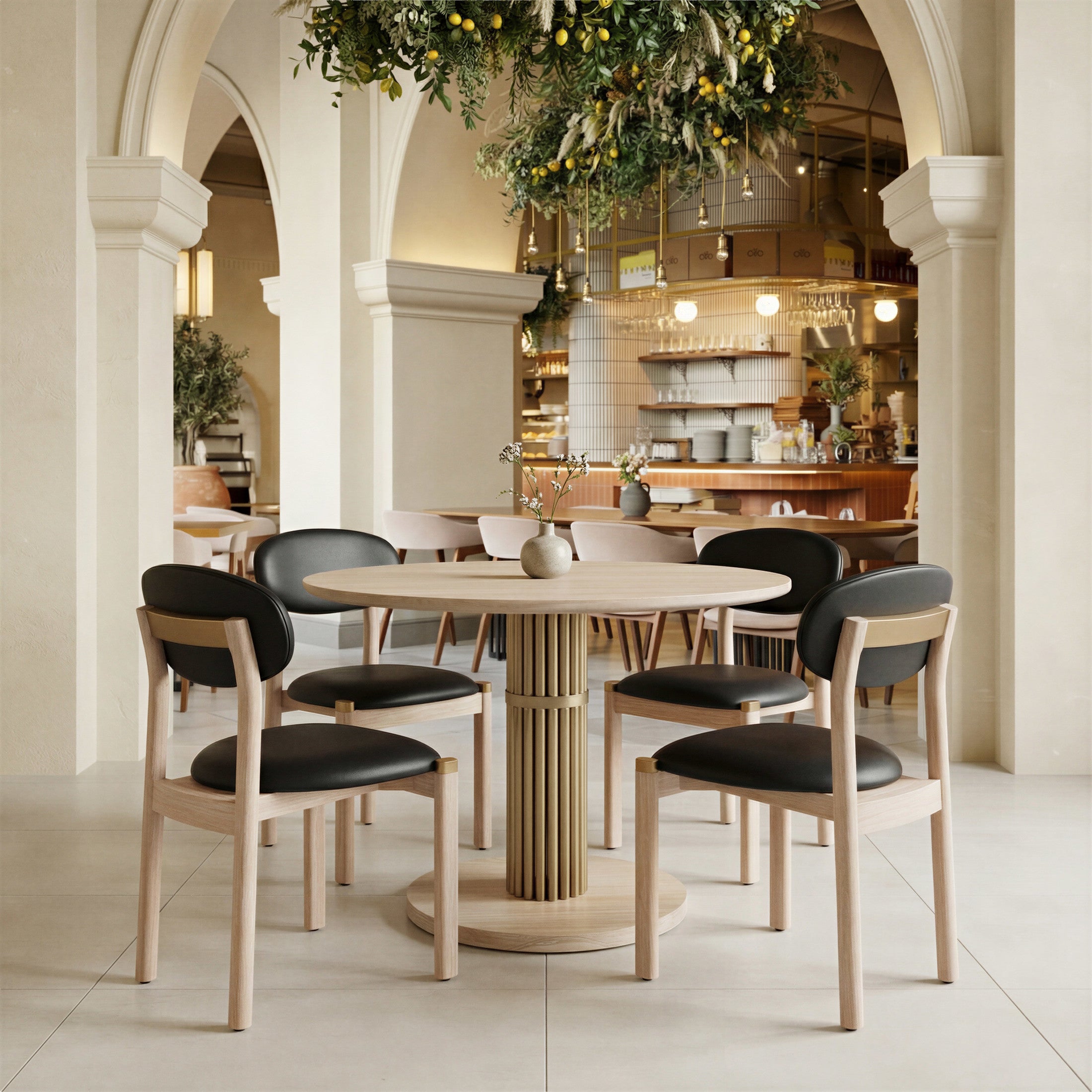 Rilou Dining Chair (Set of 2) Black & Natural