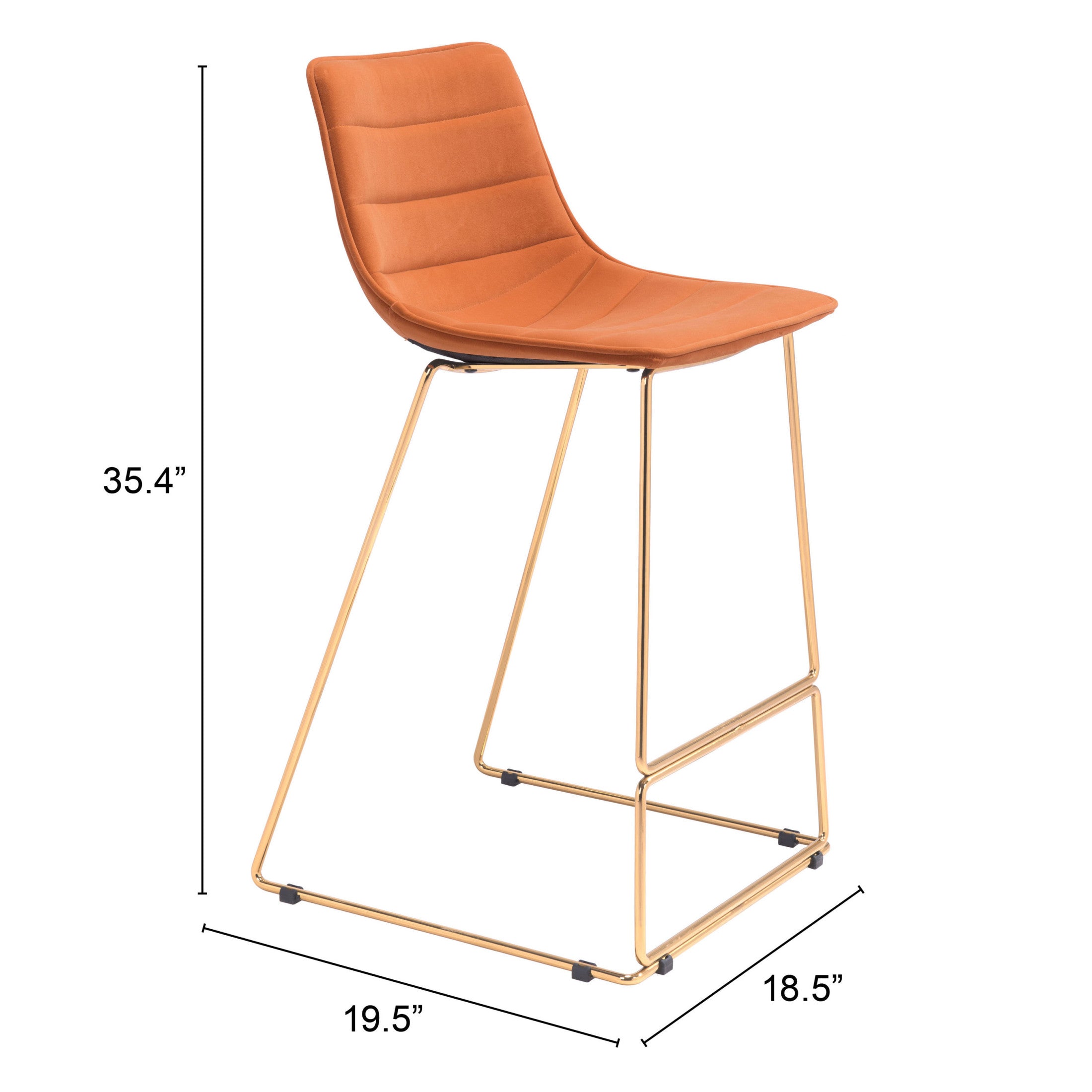 Adele Barstool (Set of 2) Orange & Gold