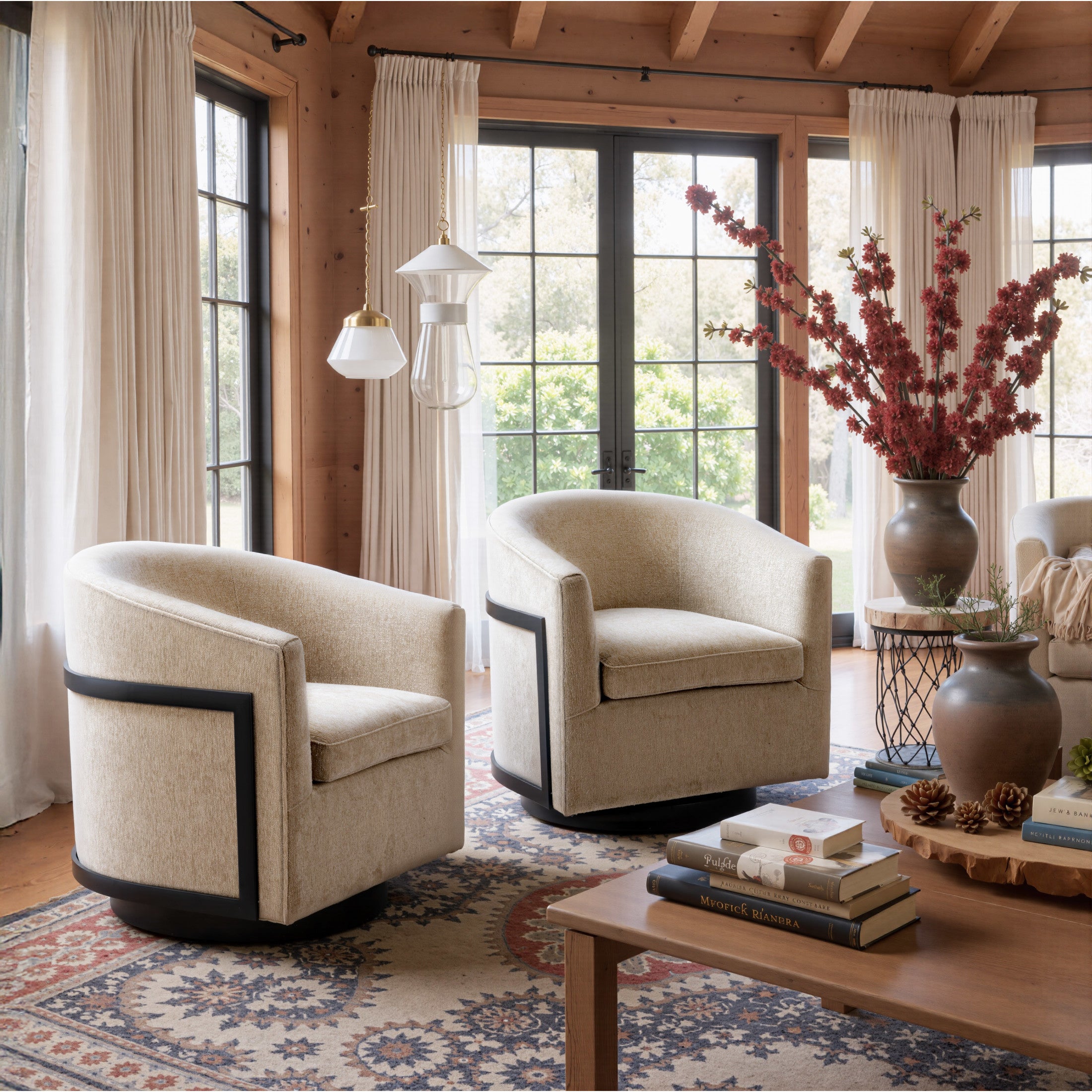 Hanko Swivel Chair Golden Beige