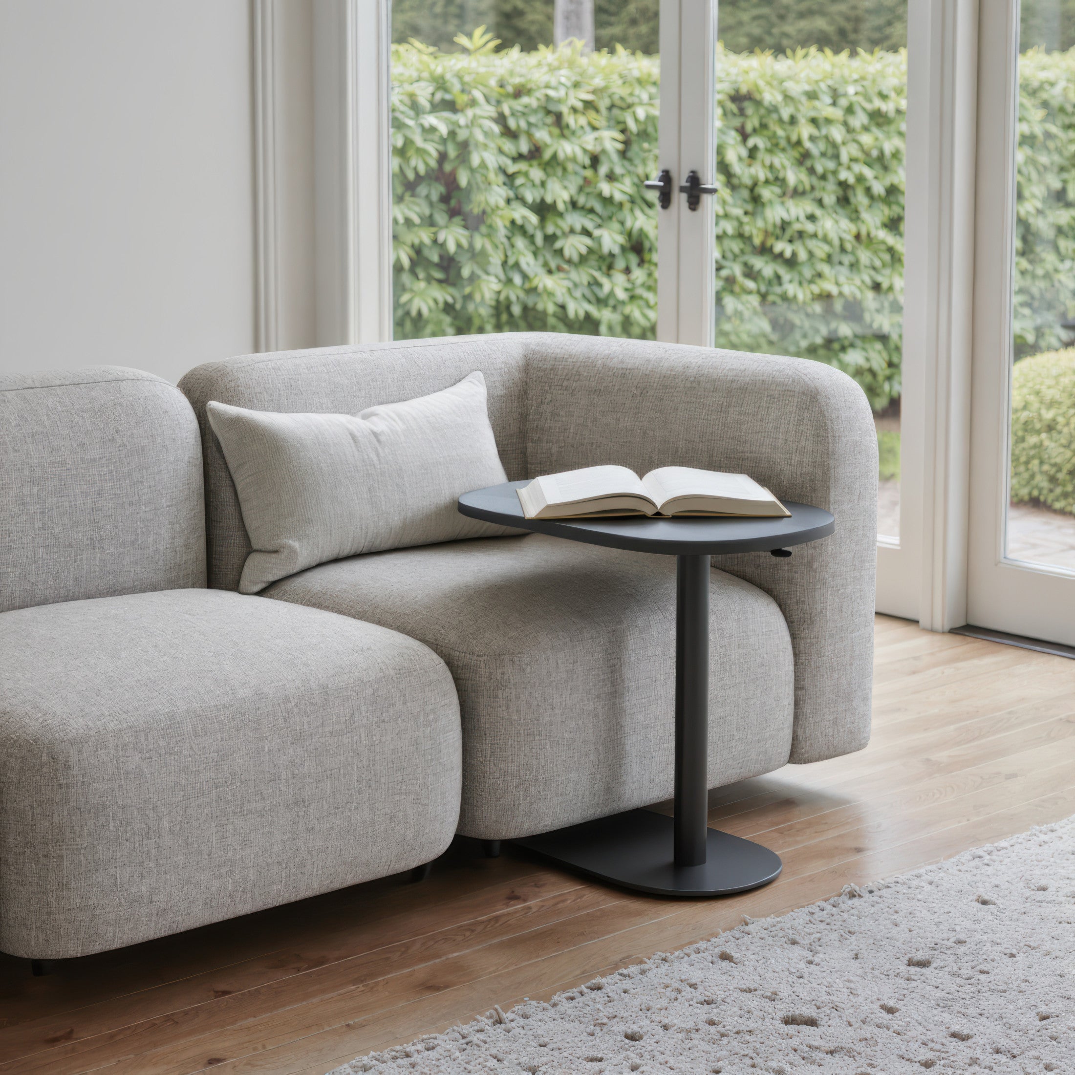 Buddy Adjustable Rotating Side Table Gray