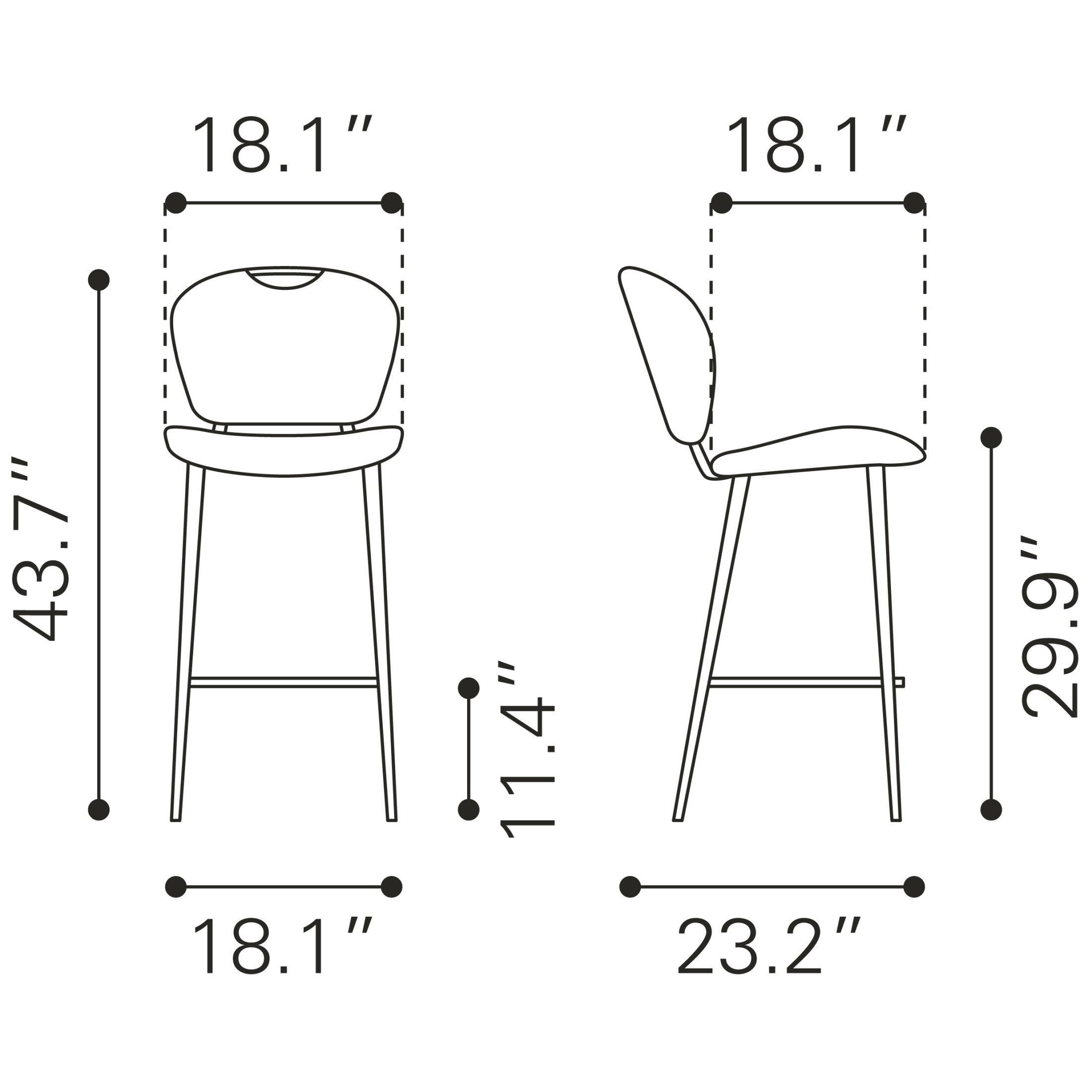 Terrence Barstool Vintage Gray