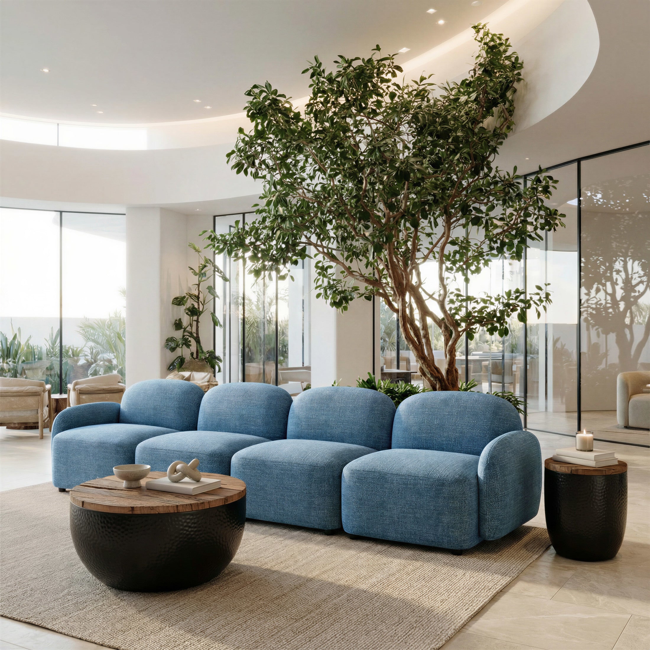 Duskan Storage Side Table Natural & Black