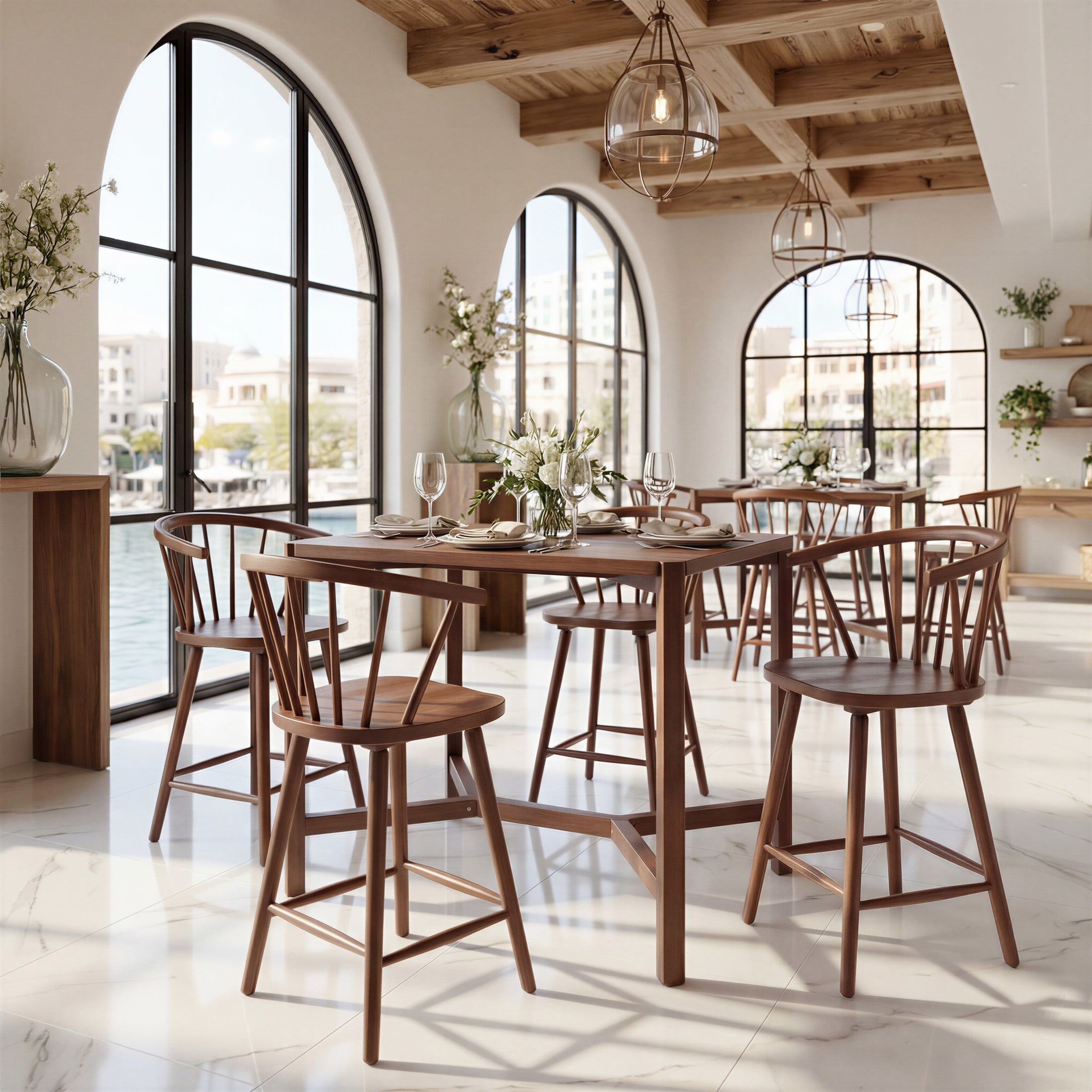 Stenger Barstool (Set of 2) Walnut