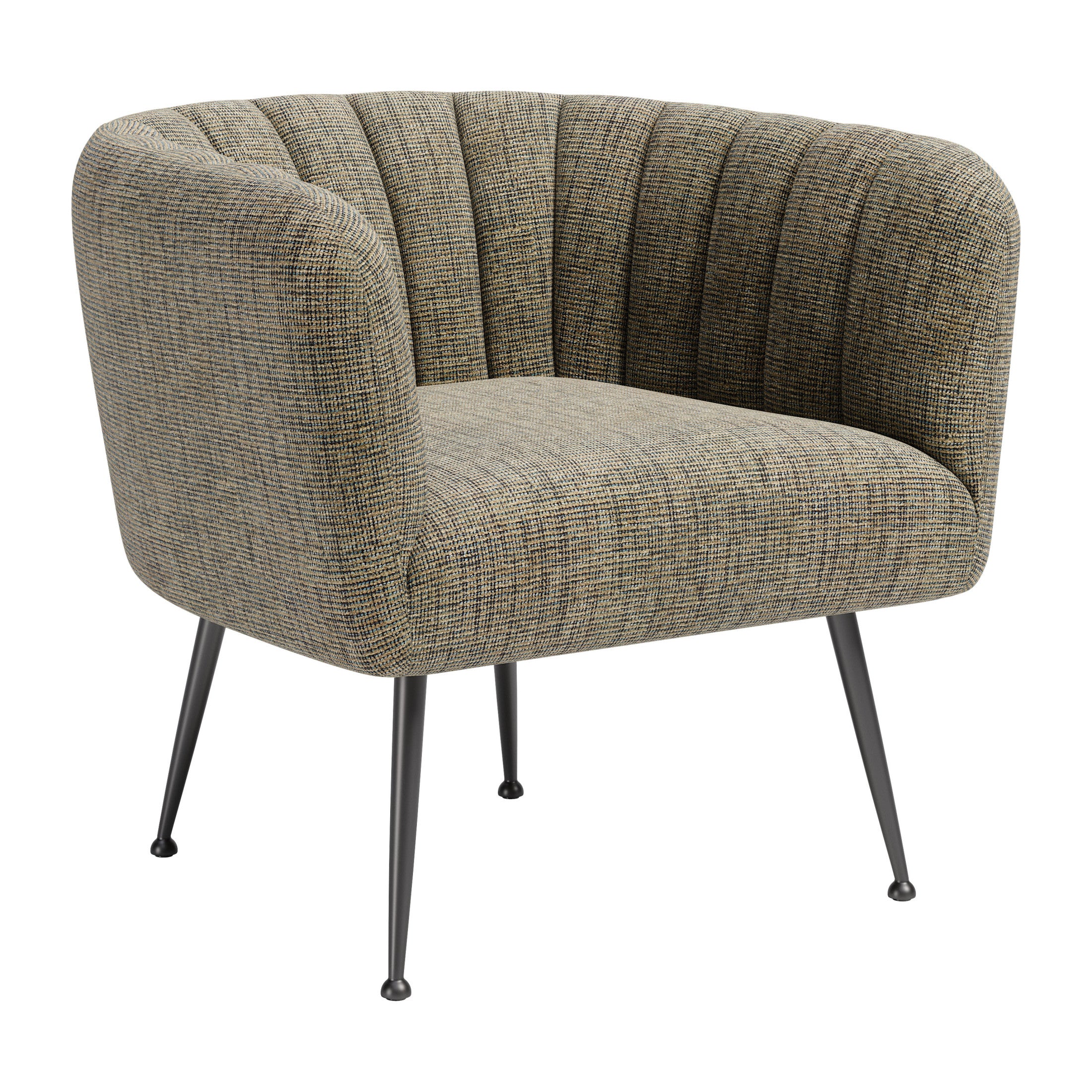 Deco Accent Chair Green Tweed
