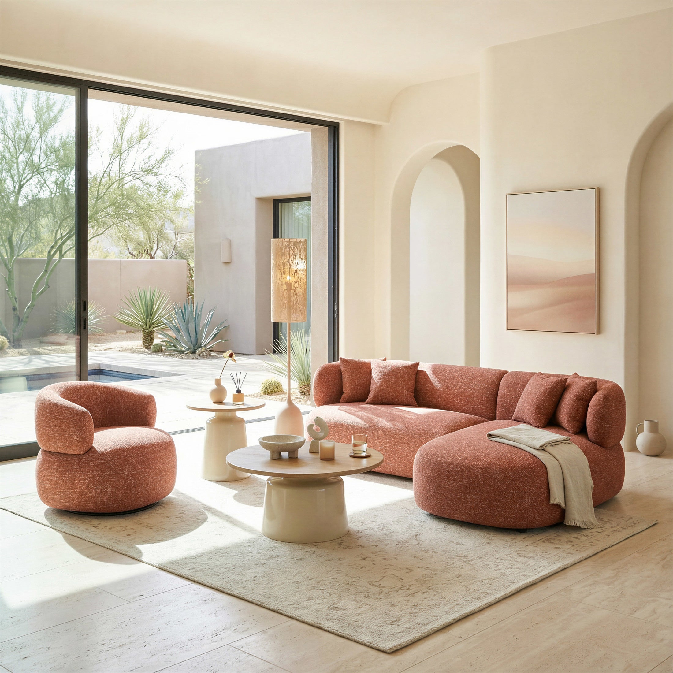 Venezia Chaise Sectional Brown