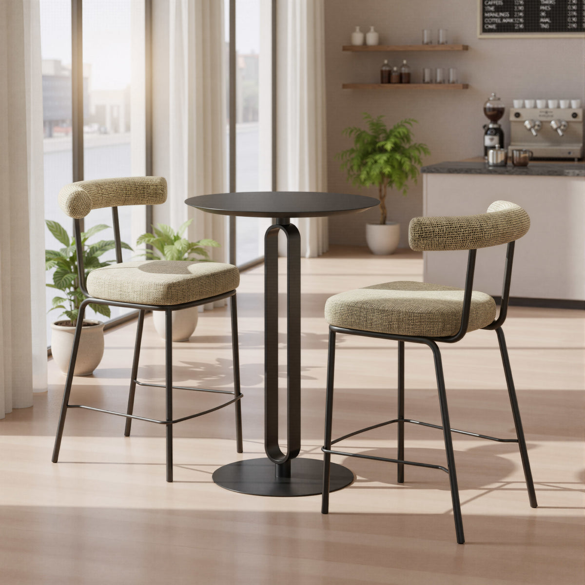 Kede Counter Stool Green Tweed