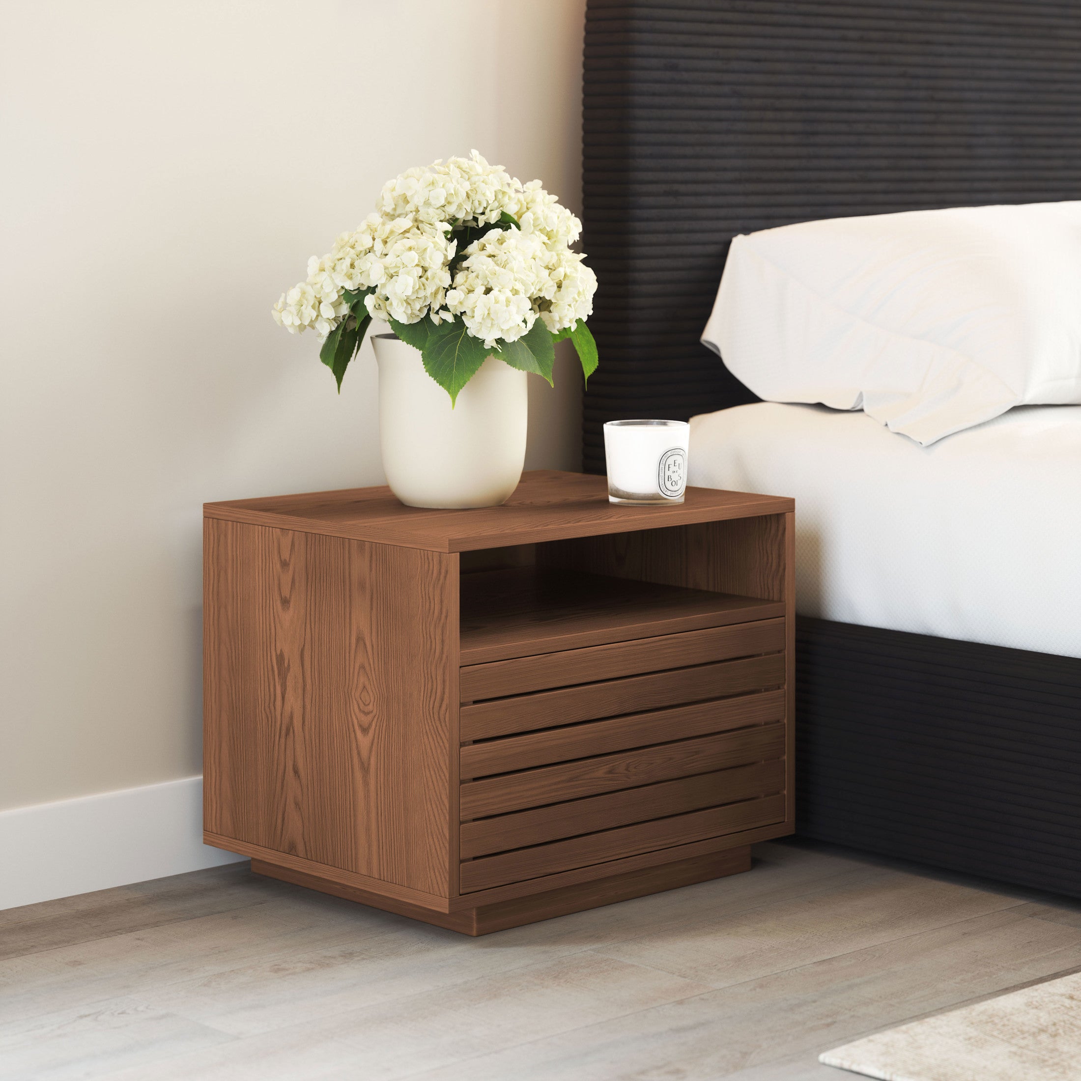 Slit Nightstand Walnut