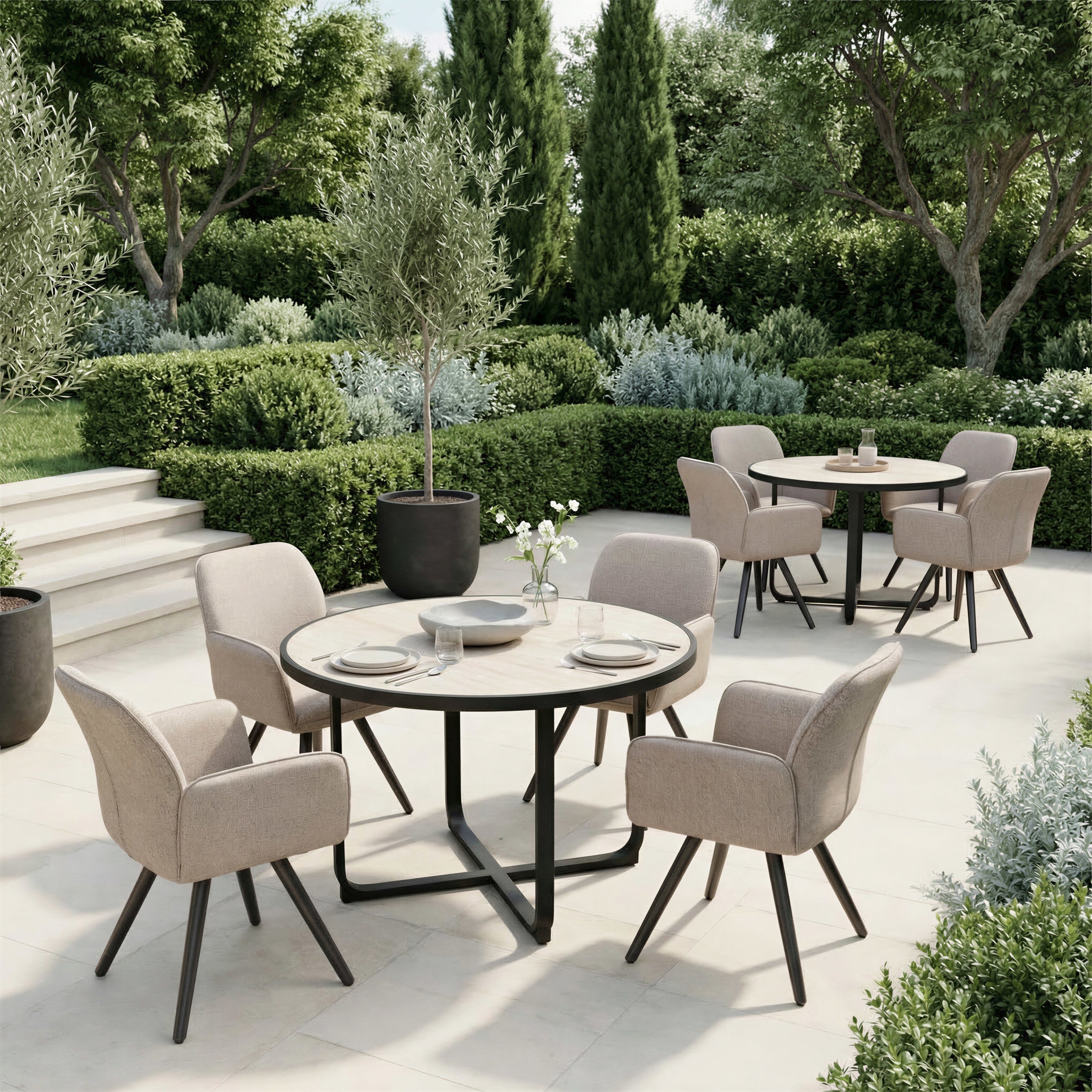 Sieve Swivel Dining Chair (Set of 2) Beige