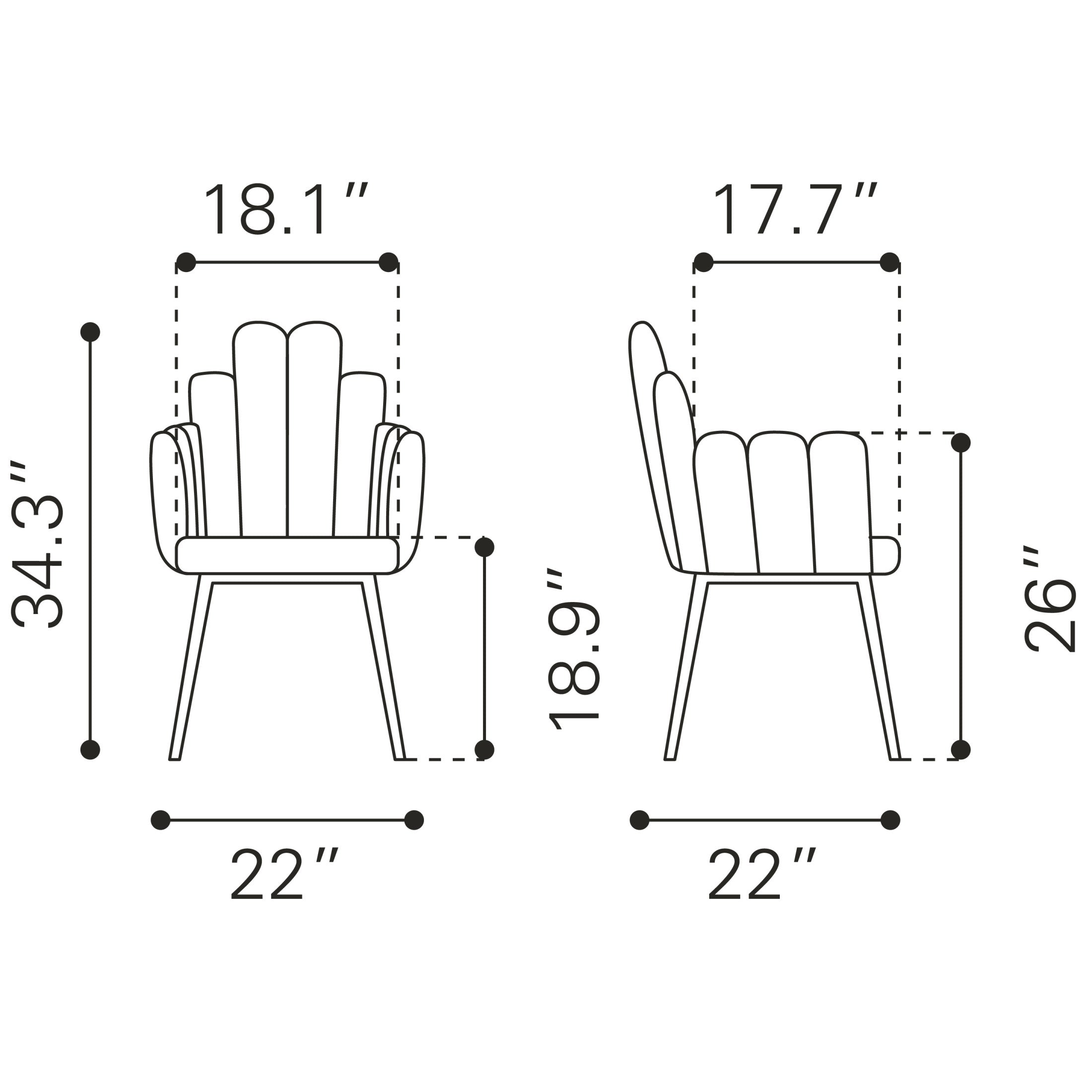 Noosa Dining Chair (Set of 2) Navy Blue