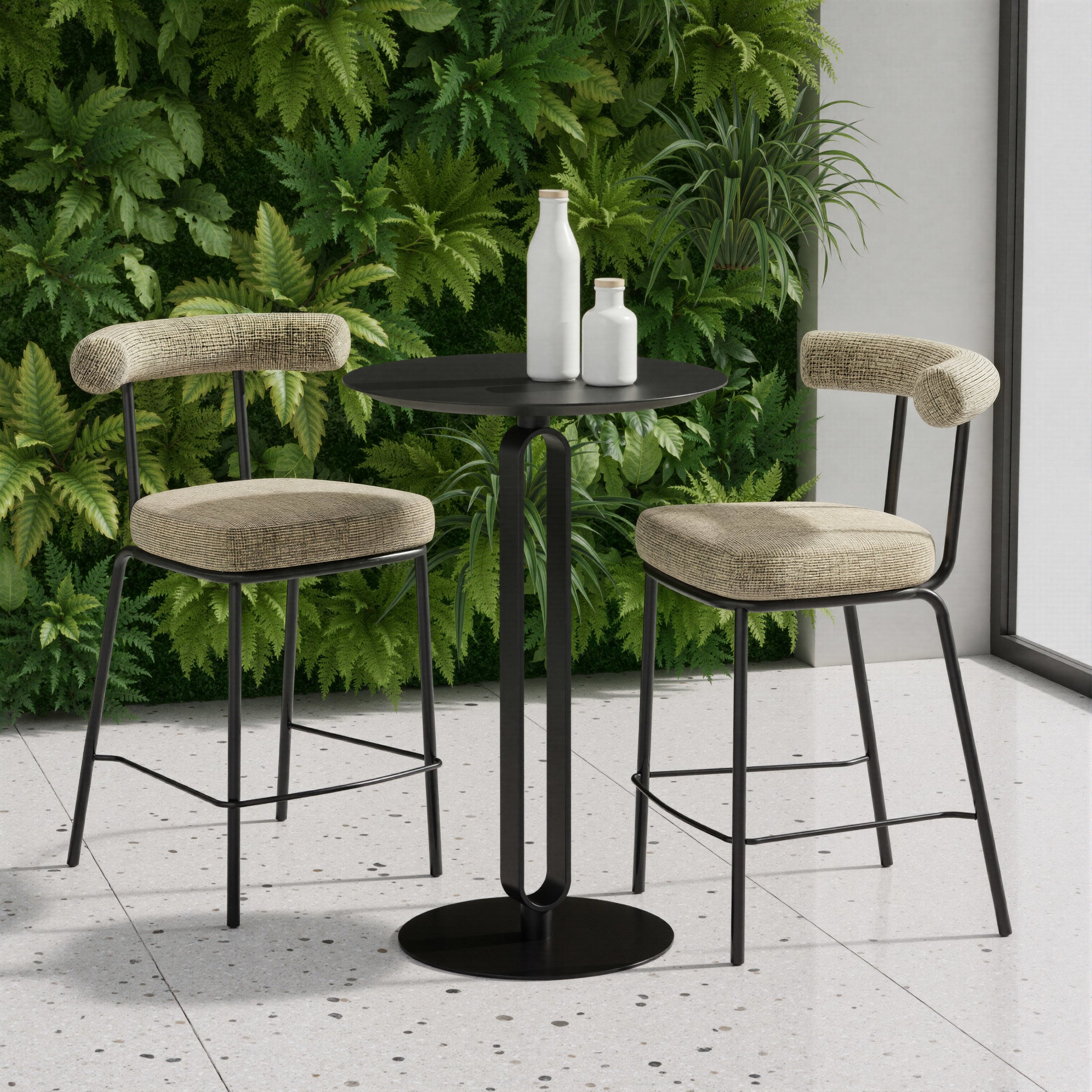 Kede Counter Stool Green Tweed
